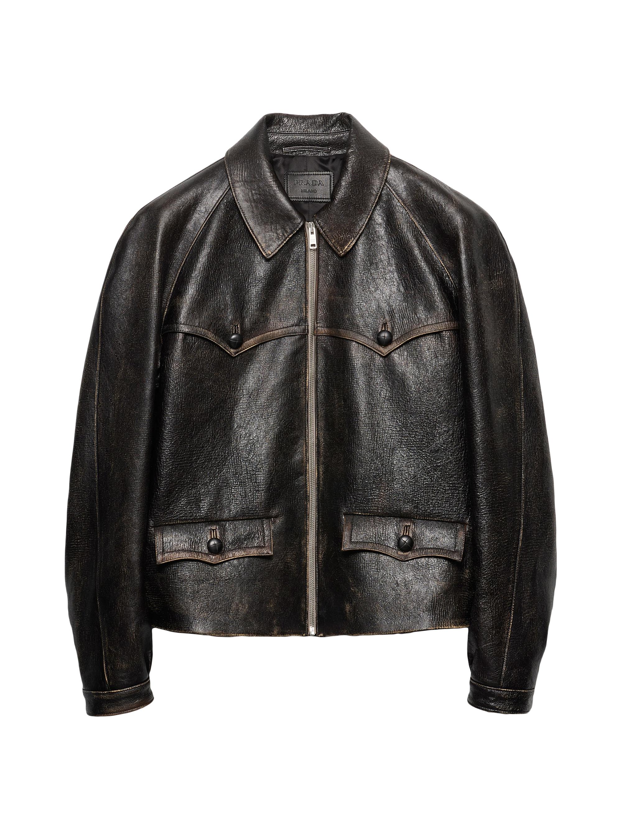 Prada Leather and Shearling Jacket | Saks Fifth Avenue
