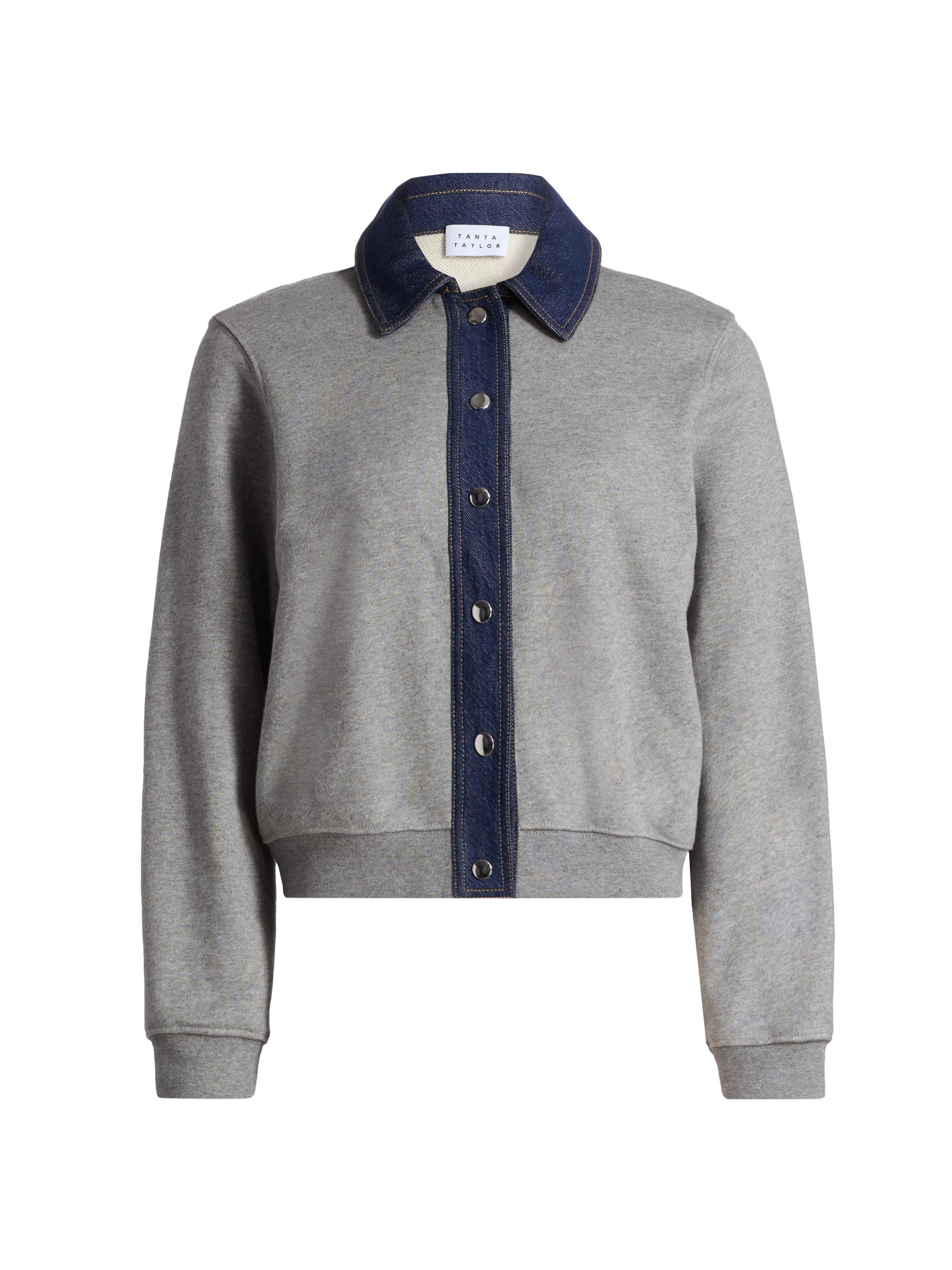 Tanya Taylor Women's Rita Mixed-Media Jacket - Heather Grey