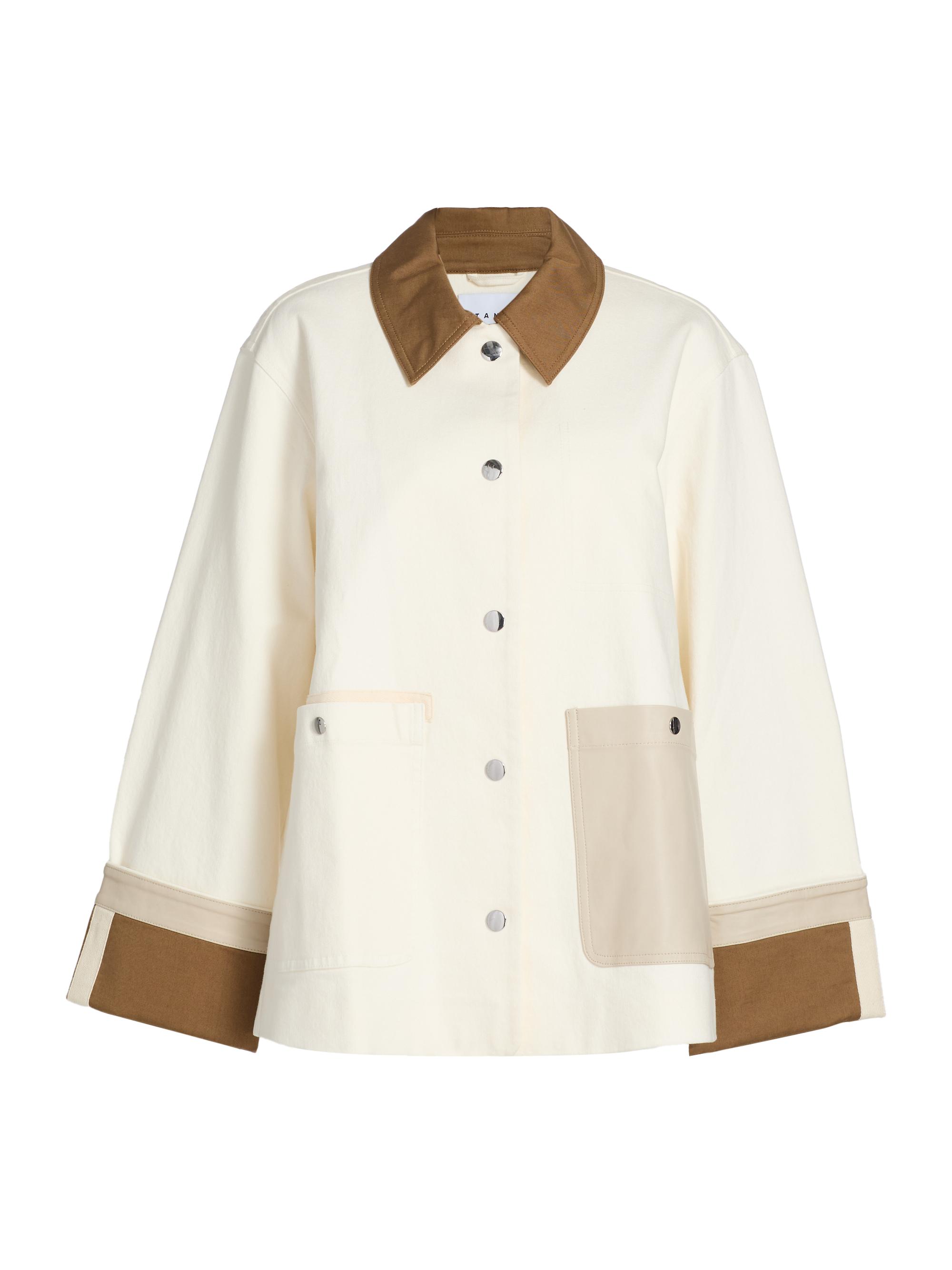 Tanya Taylor Women's Troy Colorblocked Denim Jacket - Chalk