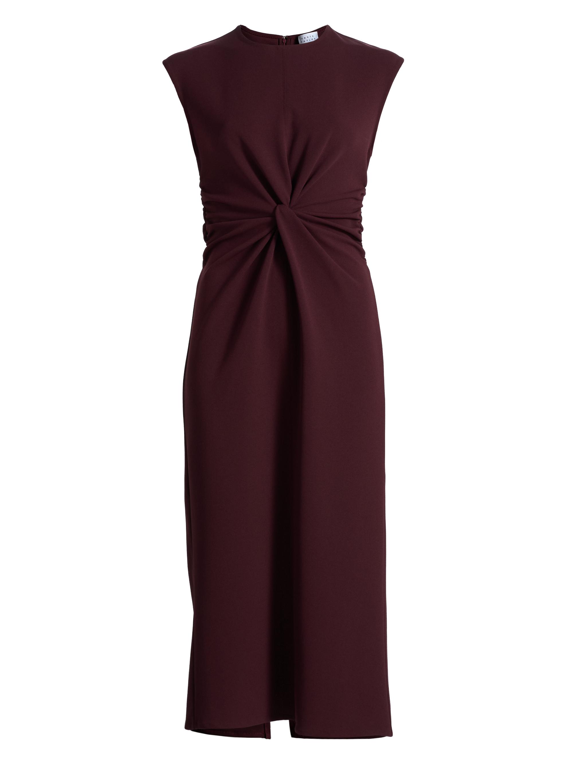 Tanya Taylor Women's Kimberly Scuba Twist Midi-Dress - Deep Plum
