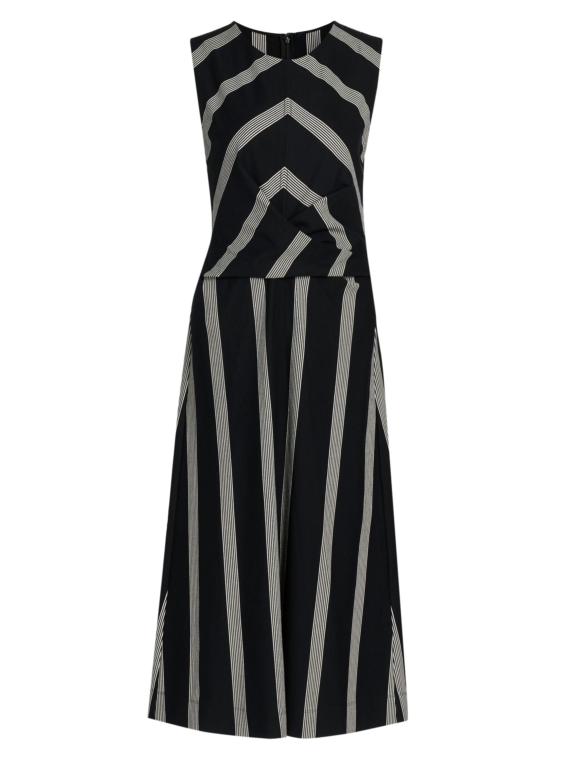 Tanya Taylor Women's Theo Striped Ponte Midi-Dress - Black Cream