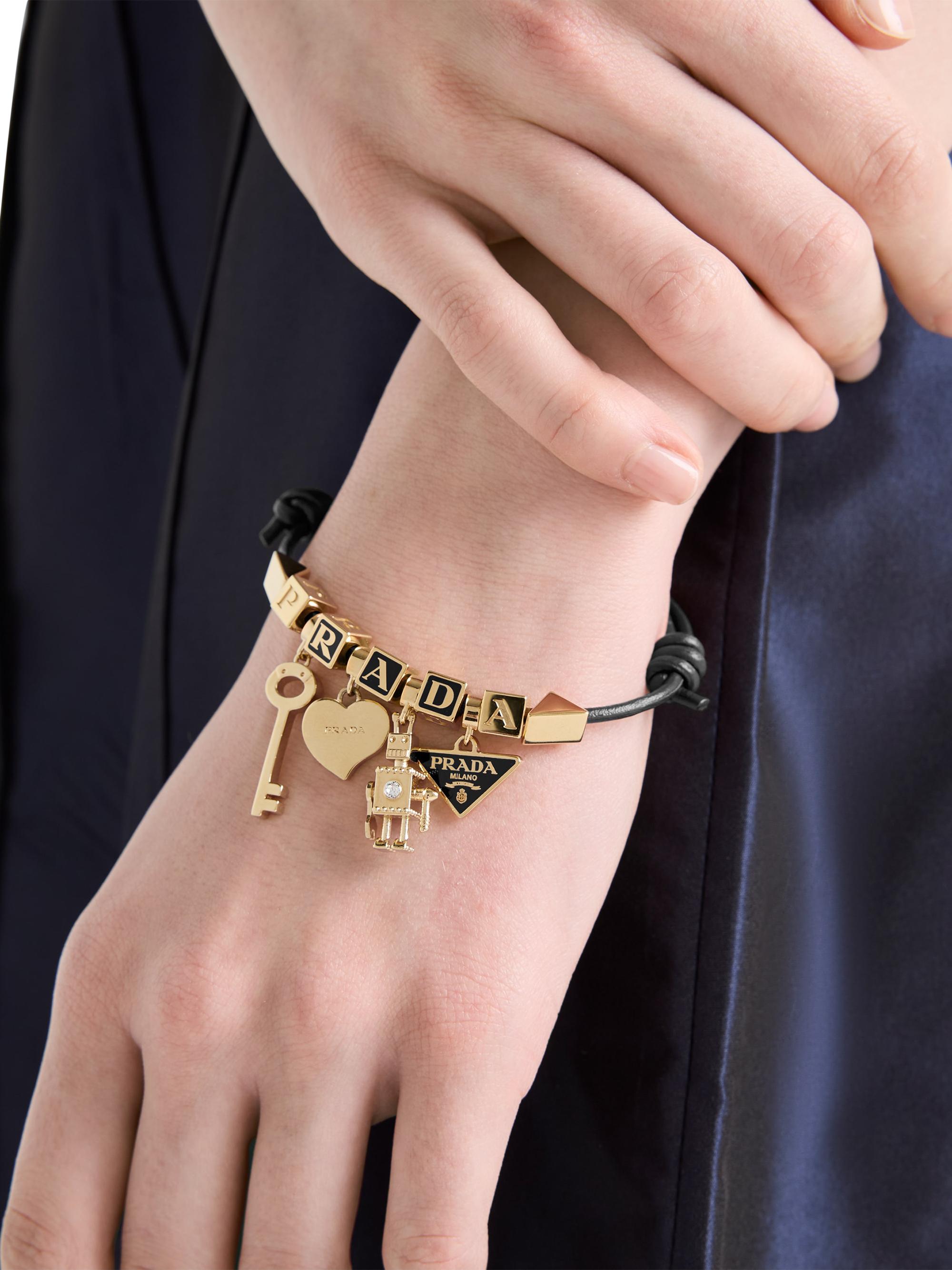 Prada Nappa Leather and Metal Bracelet | Saks Fifth Avenue