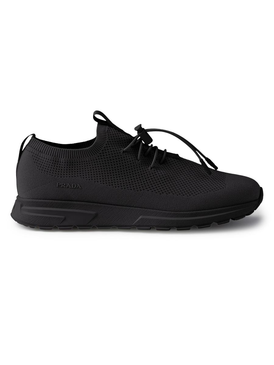 Prada Women's Prax Stretch Knit Sneakers In Black