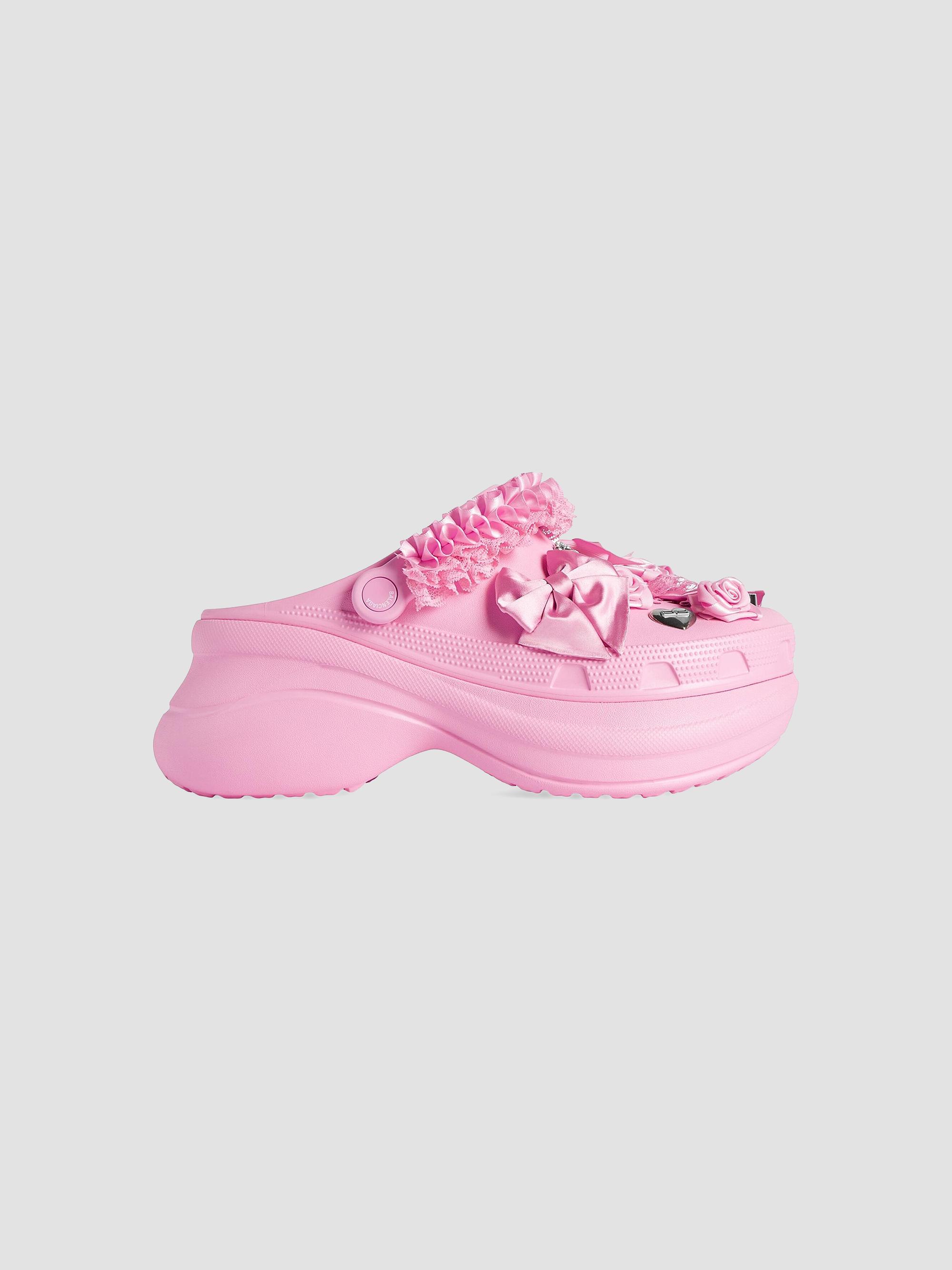 Balenciaga Women's Crocsa Jibbitza Mules - Light Pink | Thumbnail 9