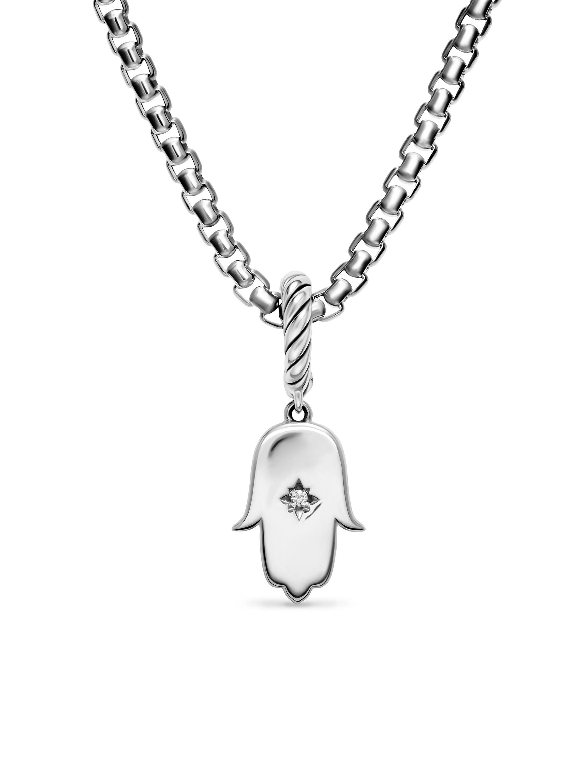 David Yurman Women's Hamsa Amulet in Sterling Silver with Center Diamond 15.8MM - Diamond