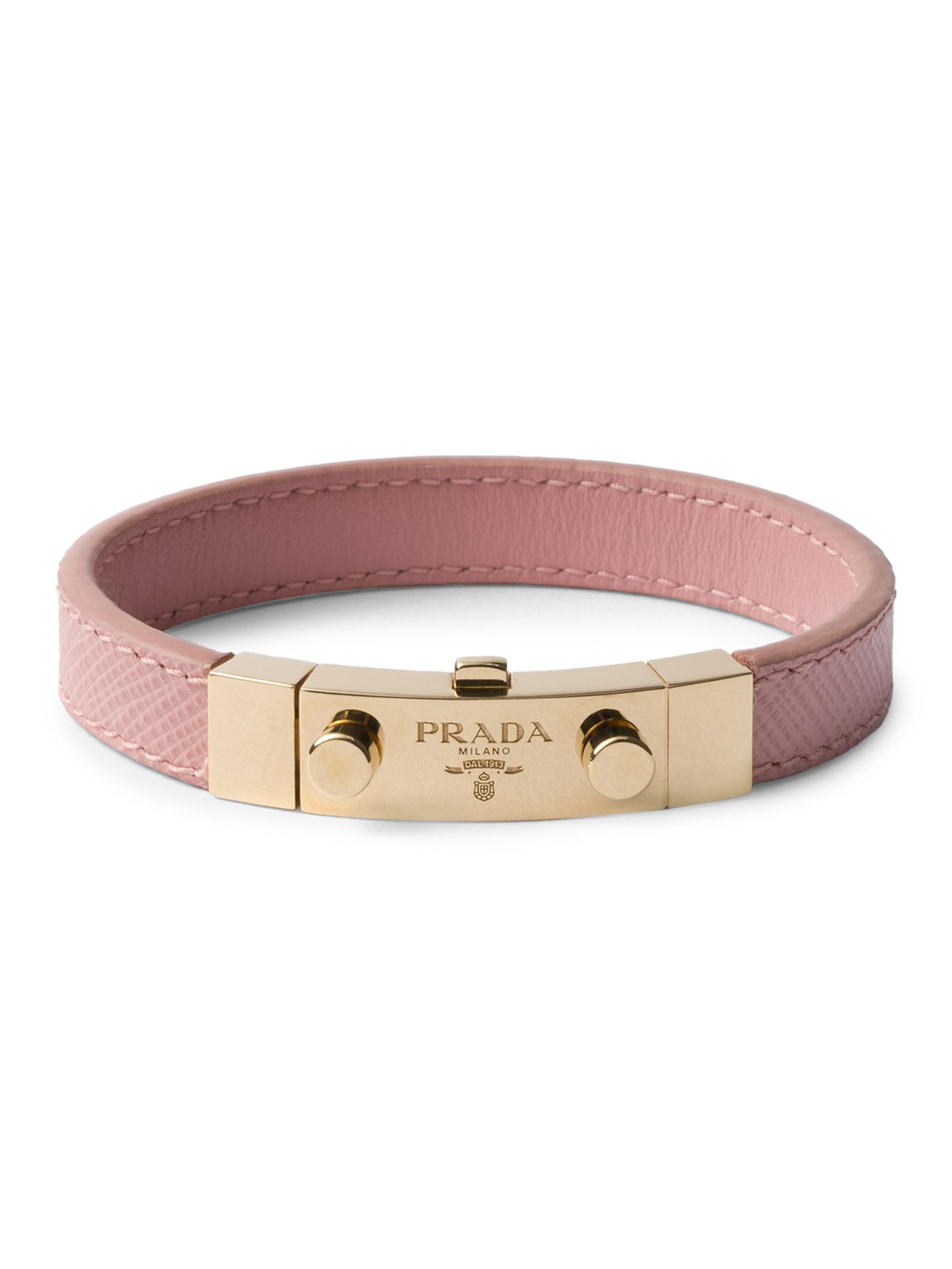Prada Women's Saffiano Leather Bracelet - Pink