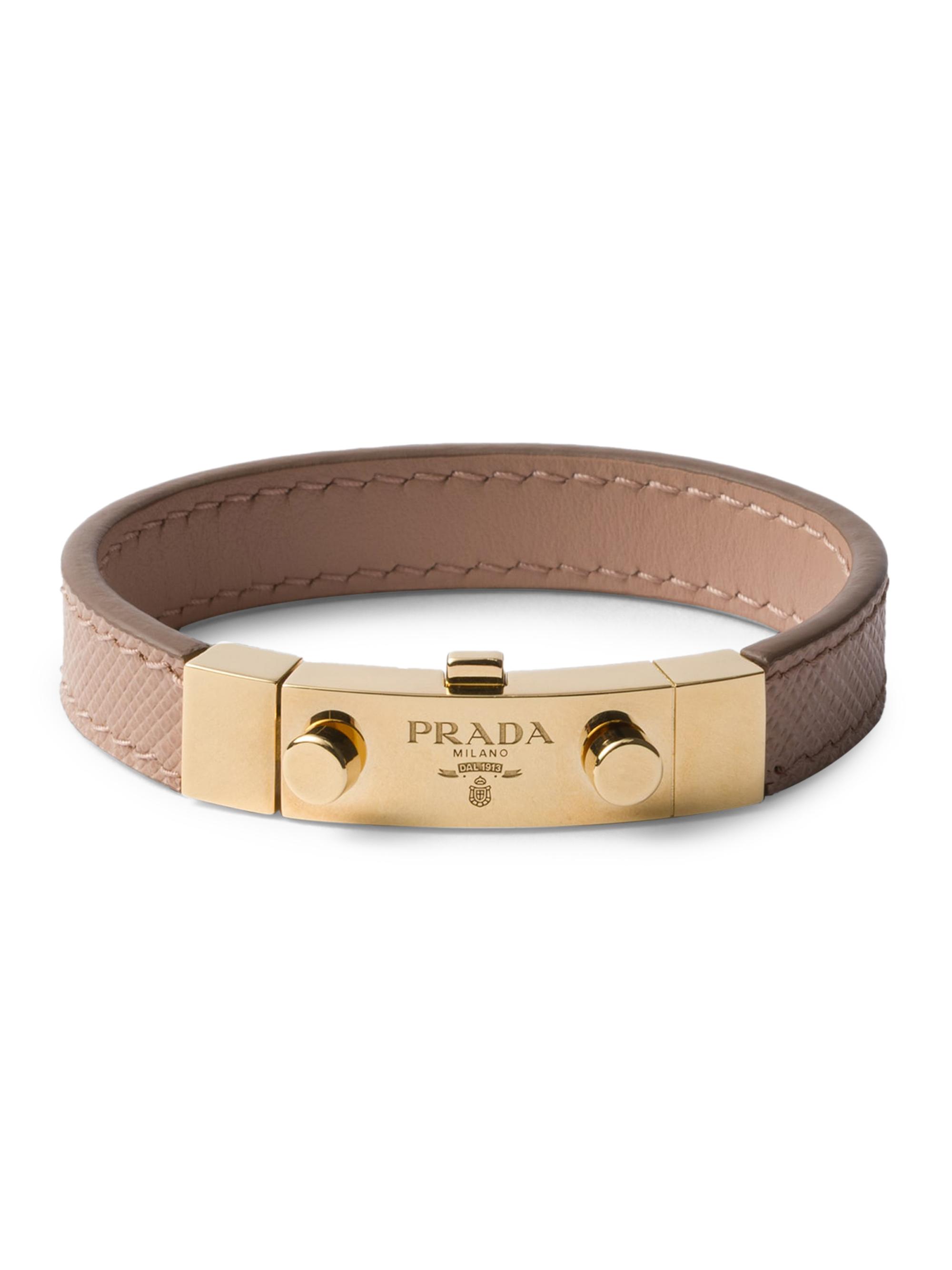 Prada Women's Saffiano Leather Bracelet - Rosy Brown