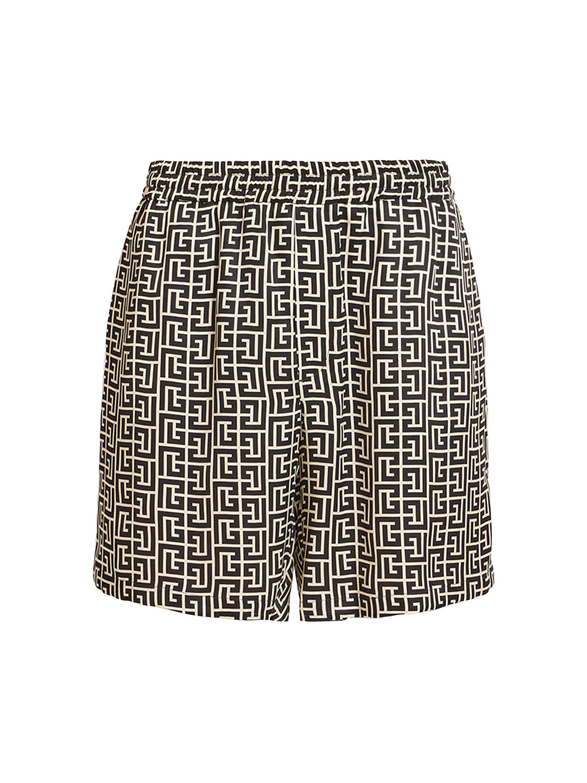 Balmain Men's Monogram Shorts - Ivoire Noir