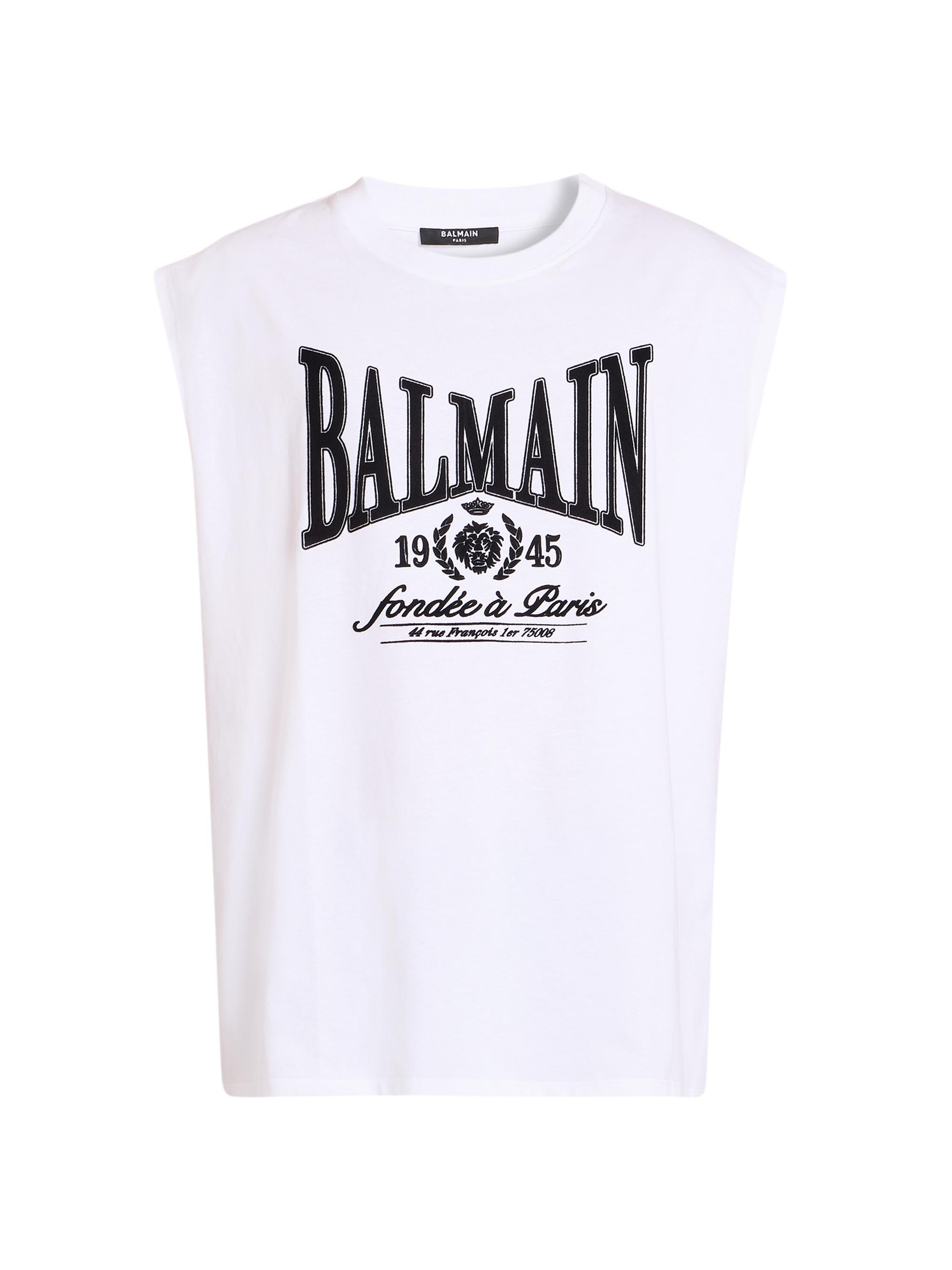 Balmain Men's  1945 Muscle Tank - Blanc Noir