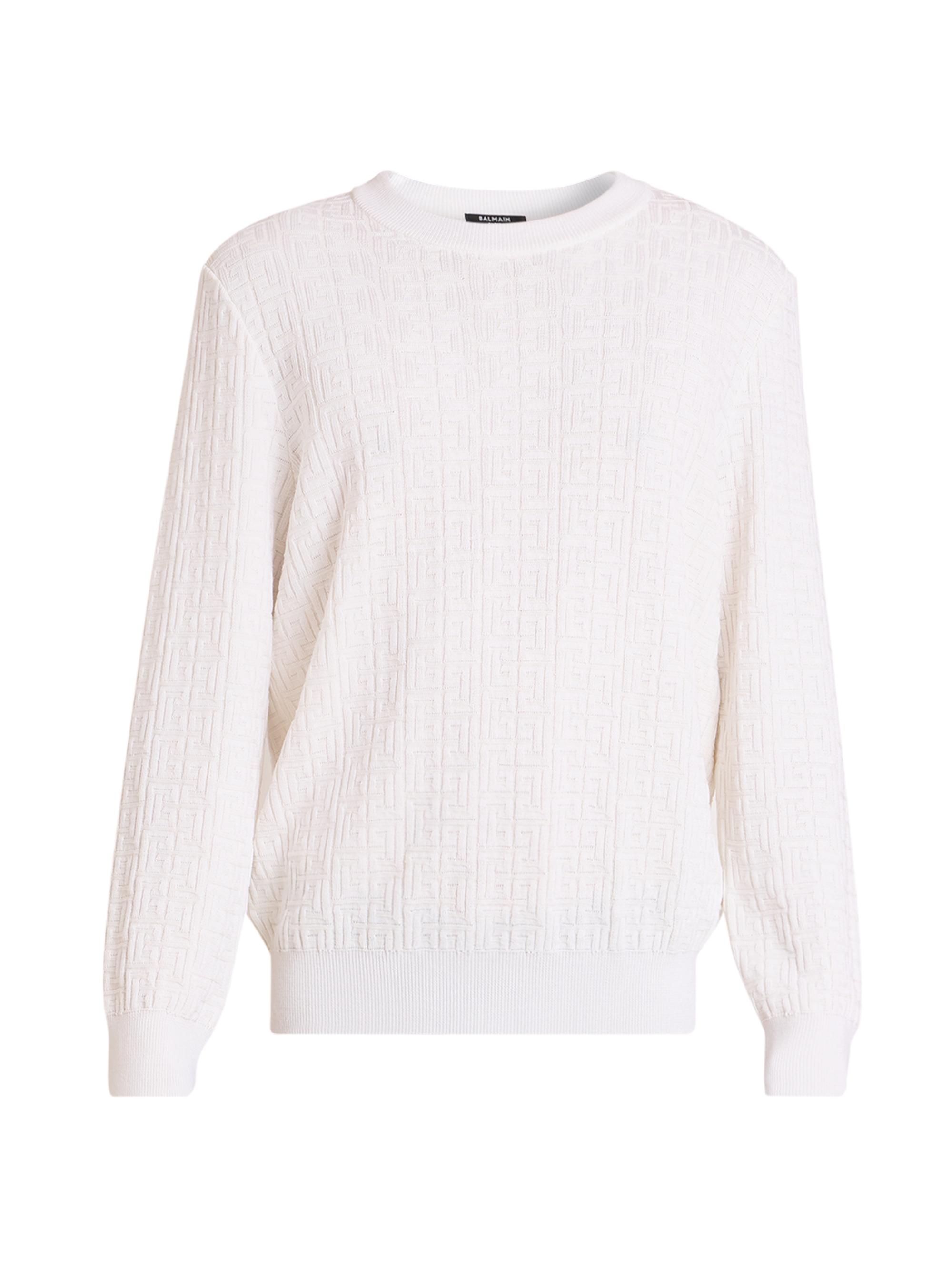 Balmain Men's Monogram Vanise Knit Sweater - Naturel