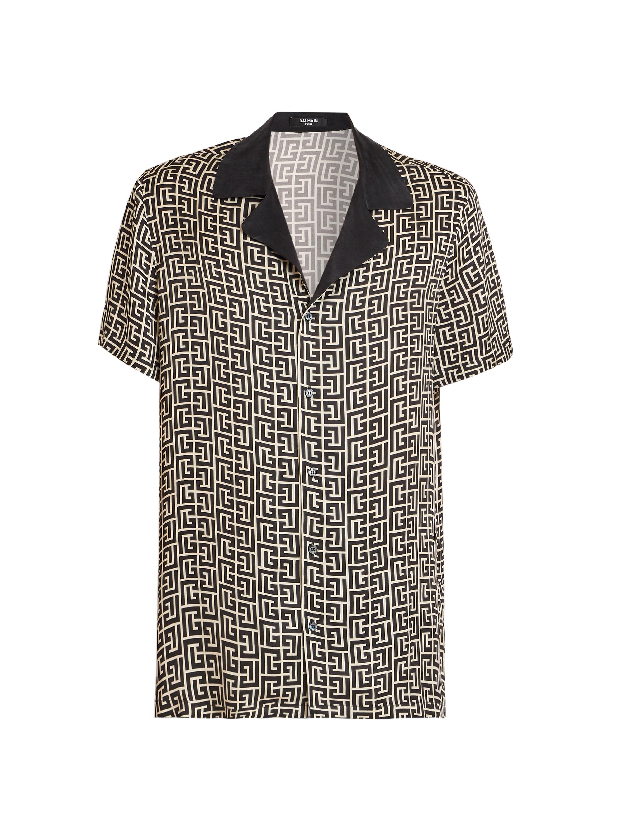 Balmain Men's Monogram Pajama Shirt - Ivoire Noir