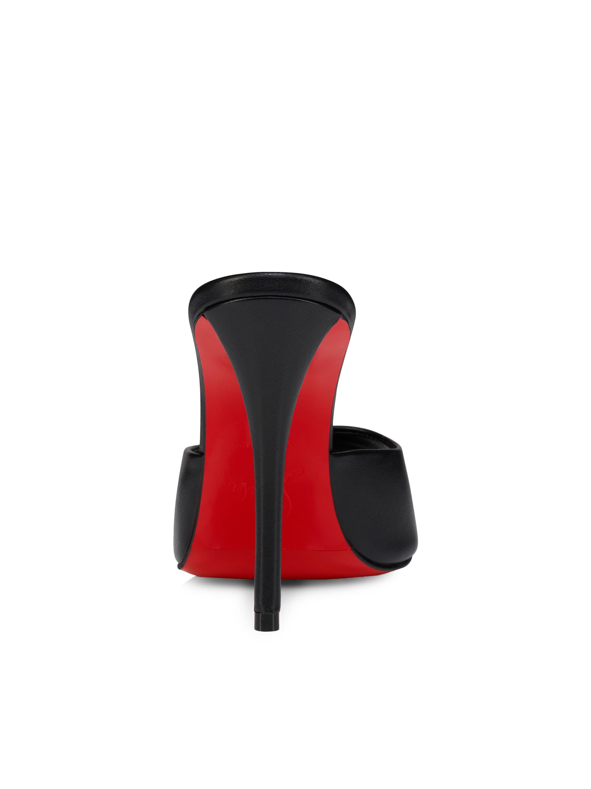 Christian Louboutin Miss Z 100MM Leather Mule Sandals | Saks Fifth