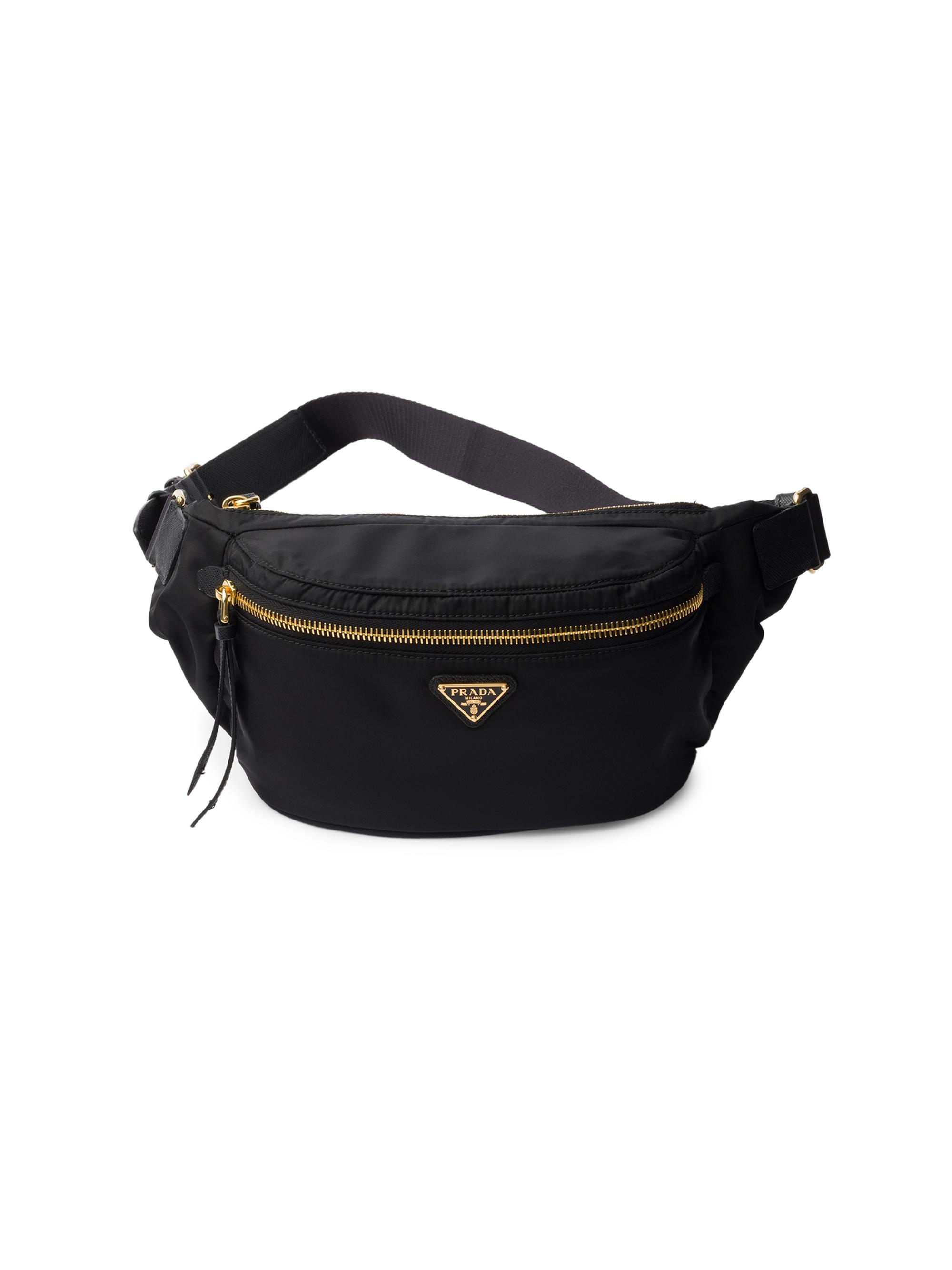 Prada Women's Re-Nylon and Saffiano Leather Belt Bag - Black