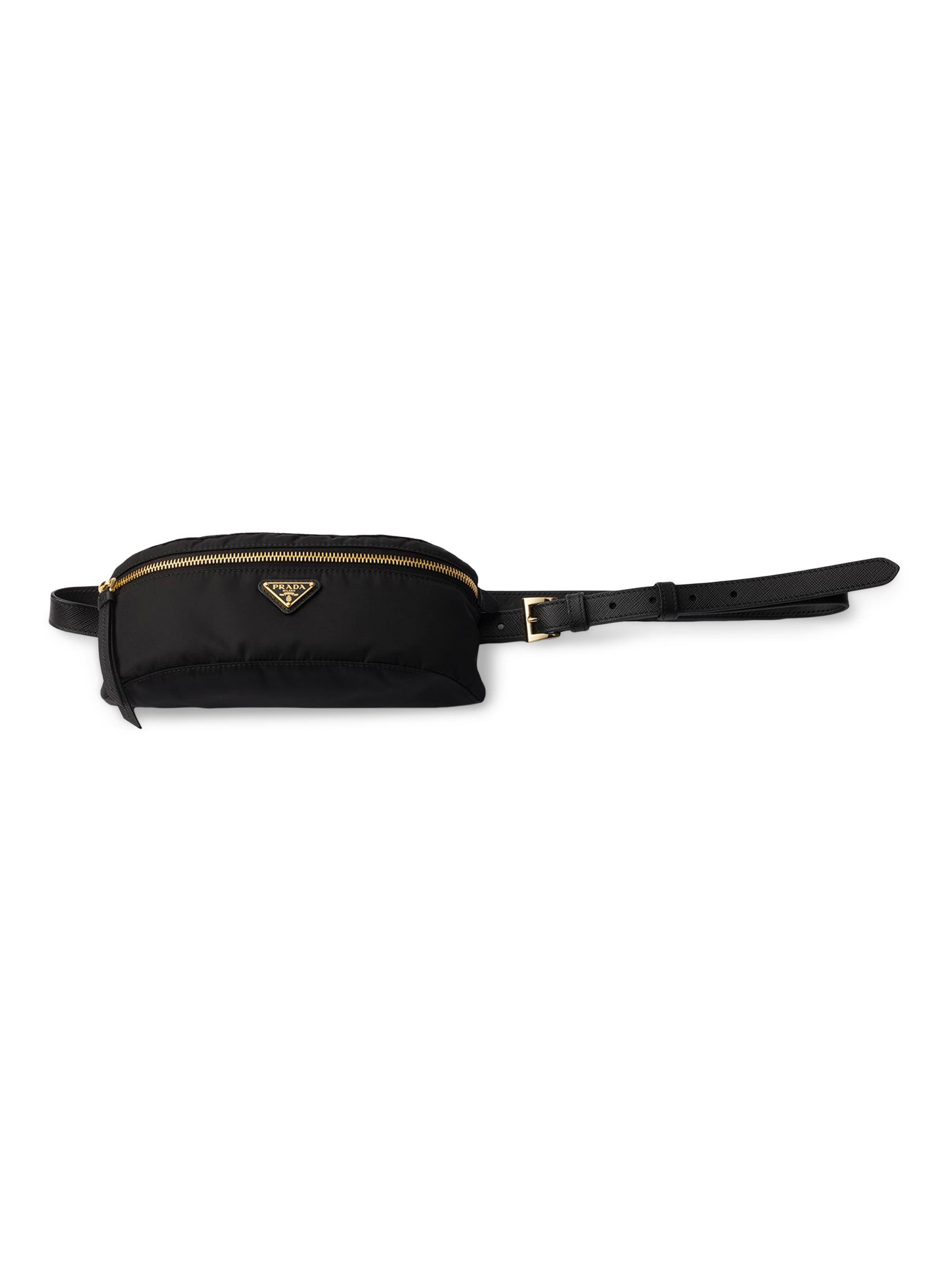 Prada Women's Re-Nylon and Saffiano Leather Belt Bag - Black