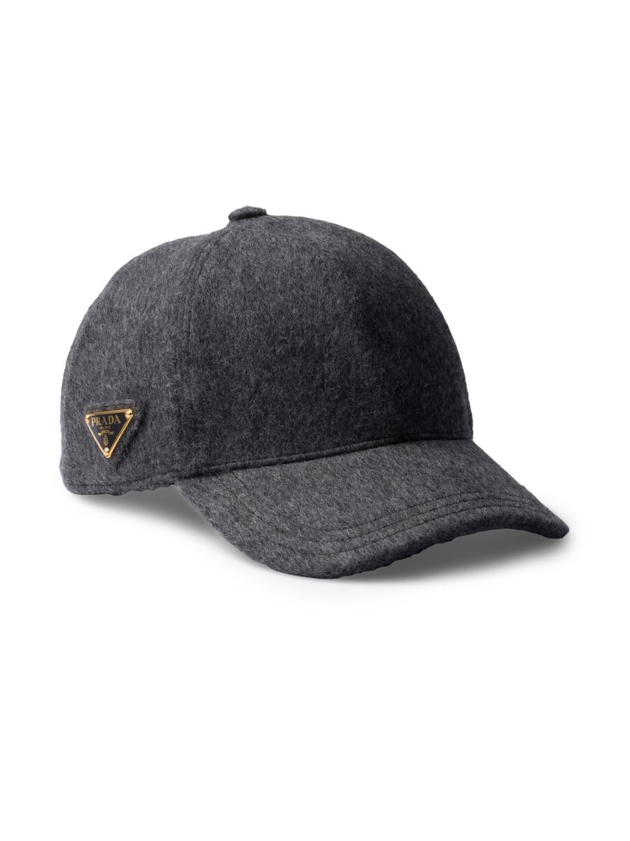 Prada Women's Loden Fabric Baseball Cap In Gray