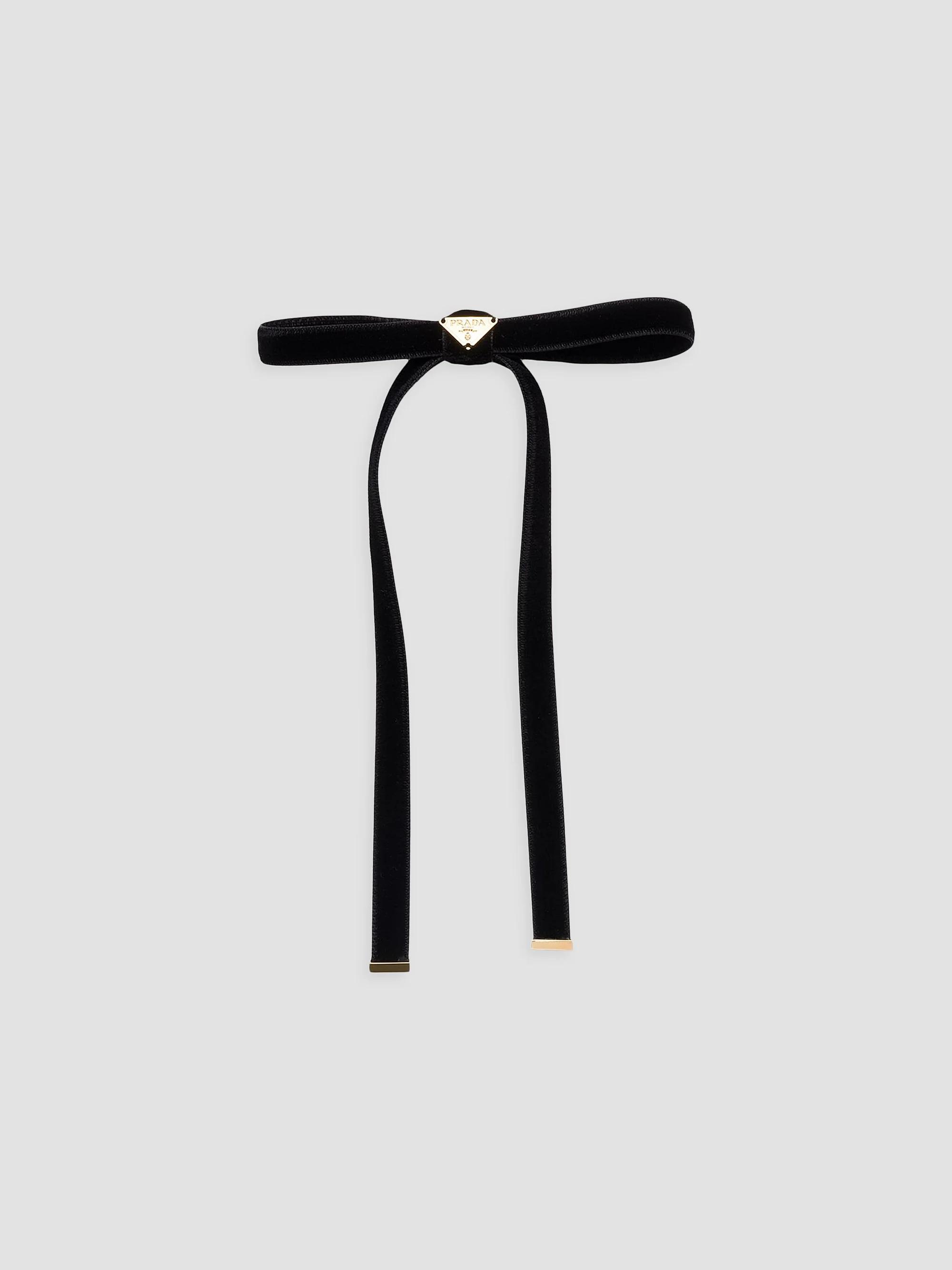 Prada Women's Velvet Hair Clip - Black