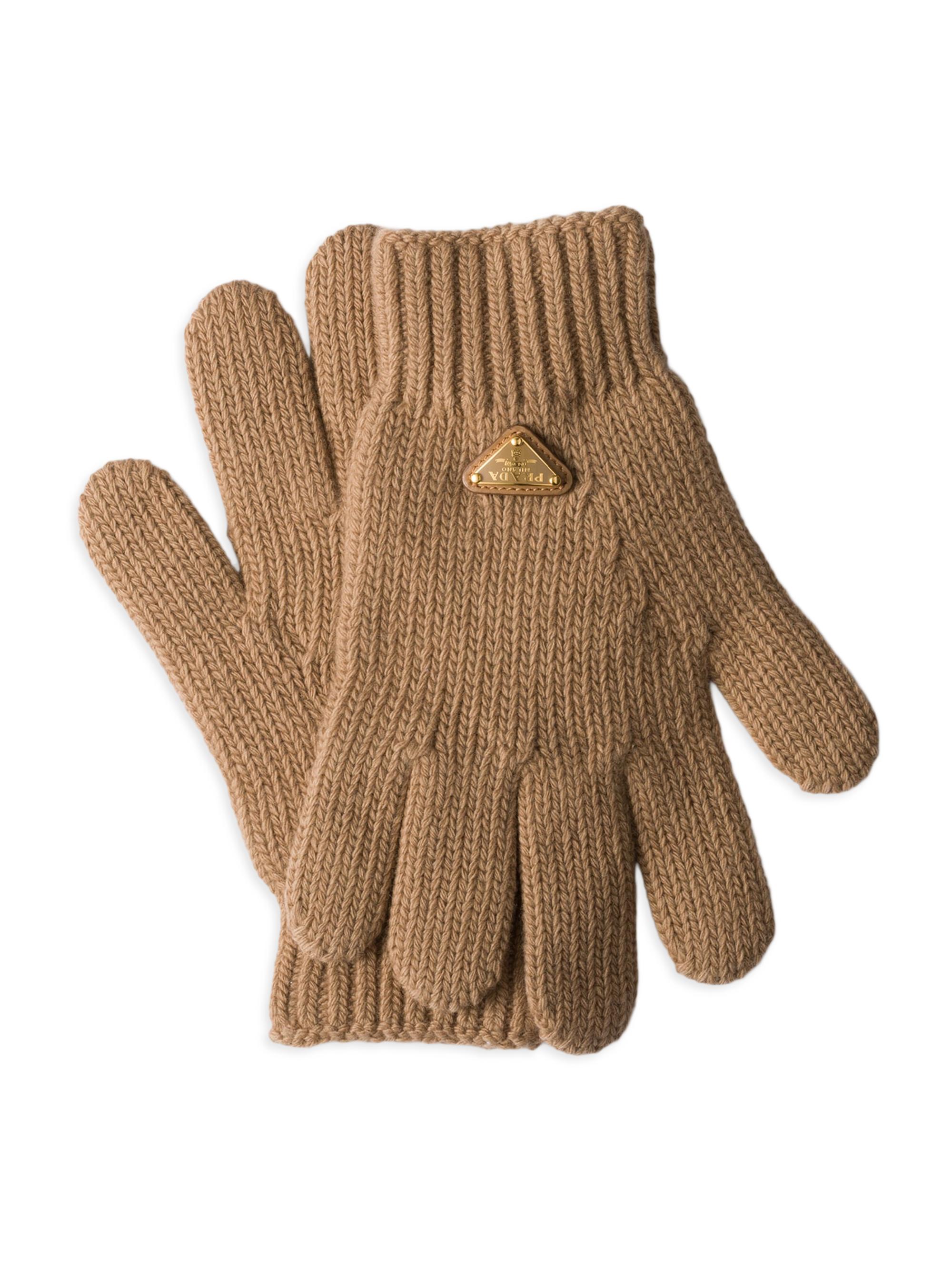 Prada Women's Wool Gloves - Brown