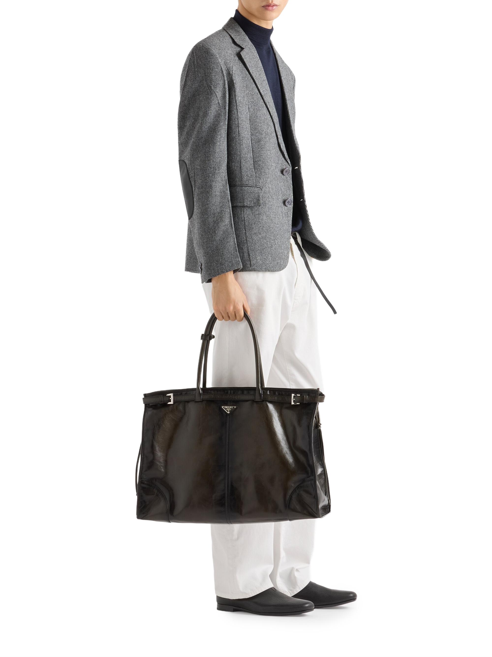 Prada Men's Bonnie Antiqued Leather Tote Bag - Green