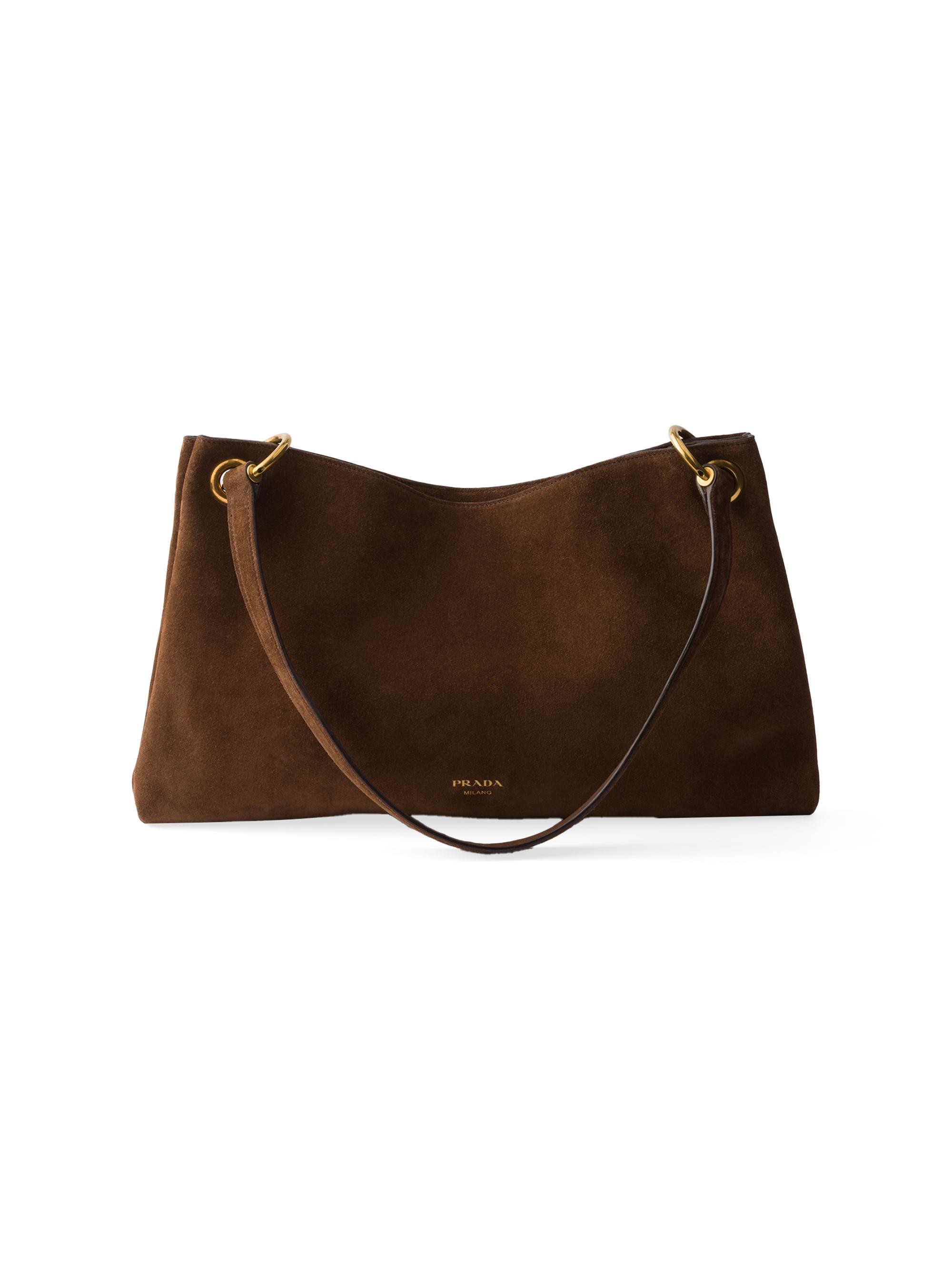 Prada Women's Etude  Suede Shoulder Bag - Brown - Women's Bags