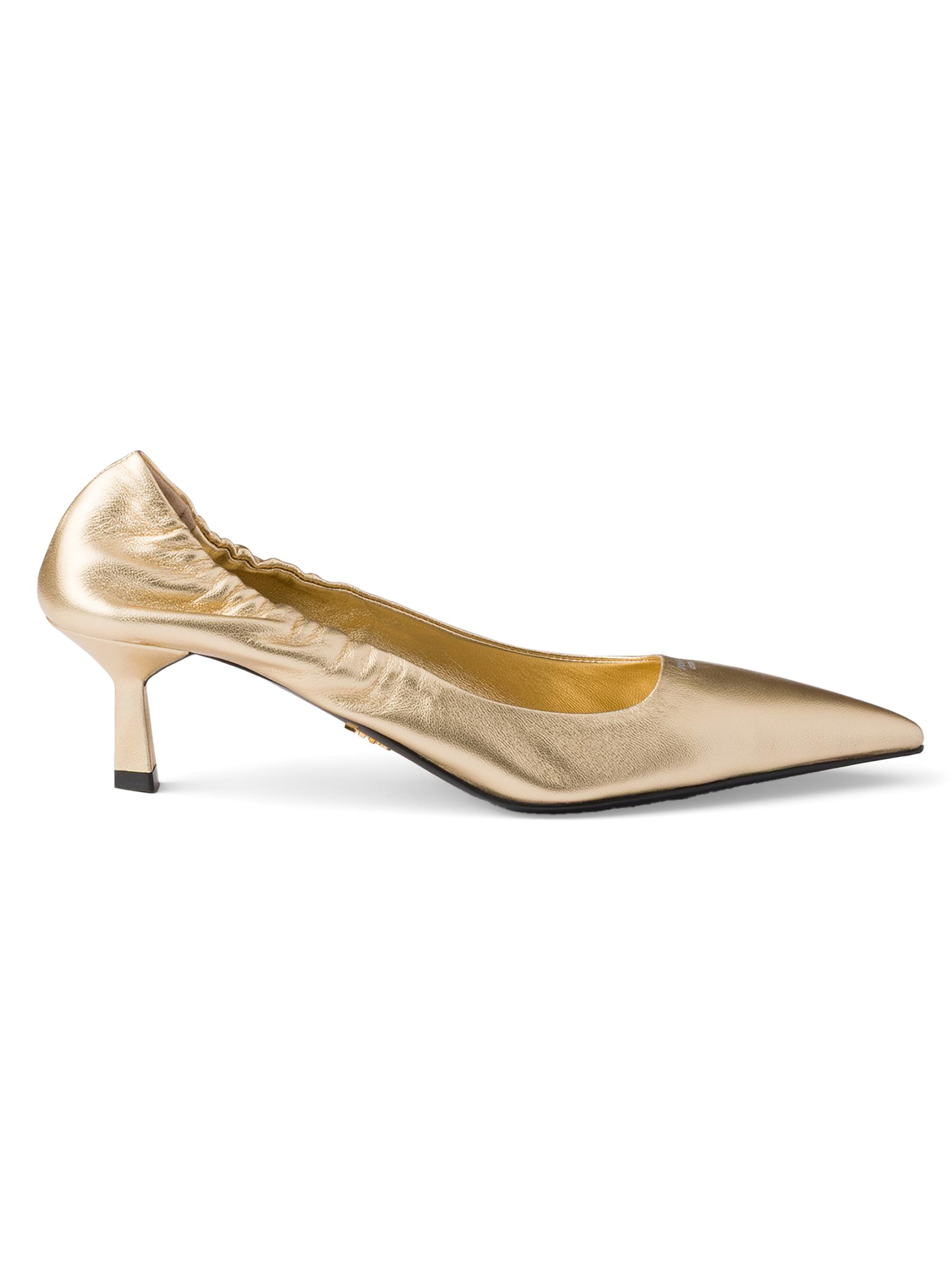Prada Women's Mordoré Nappa Leather Pumps - Gold