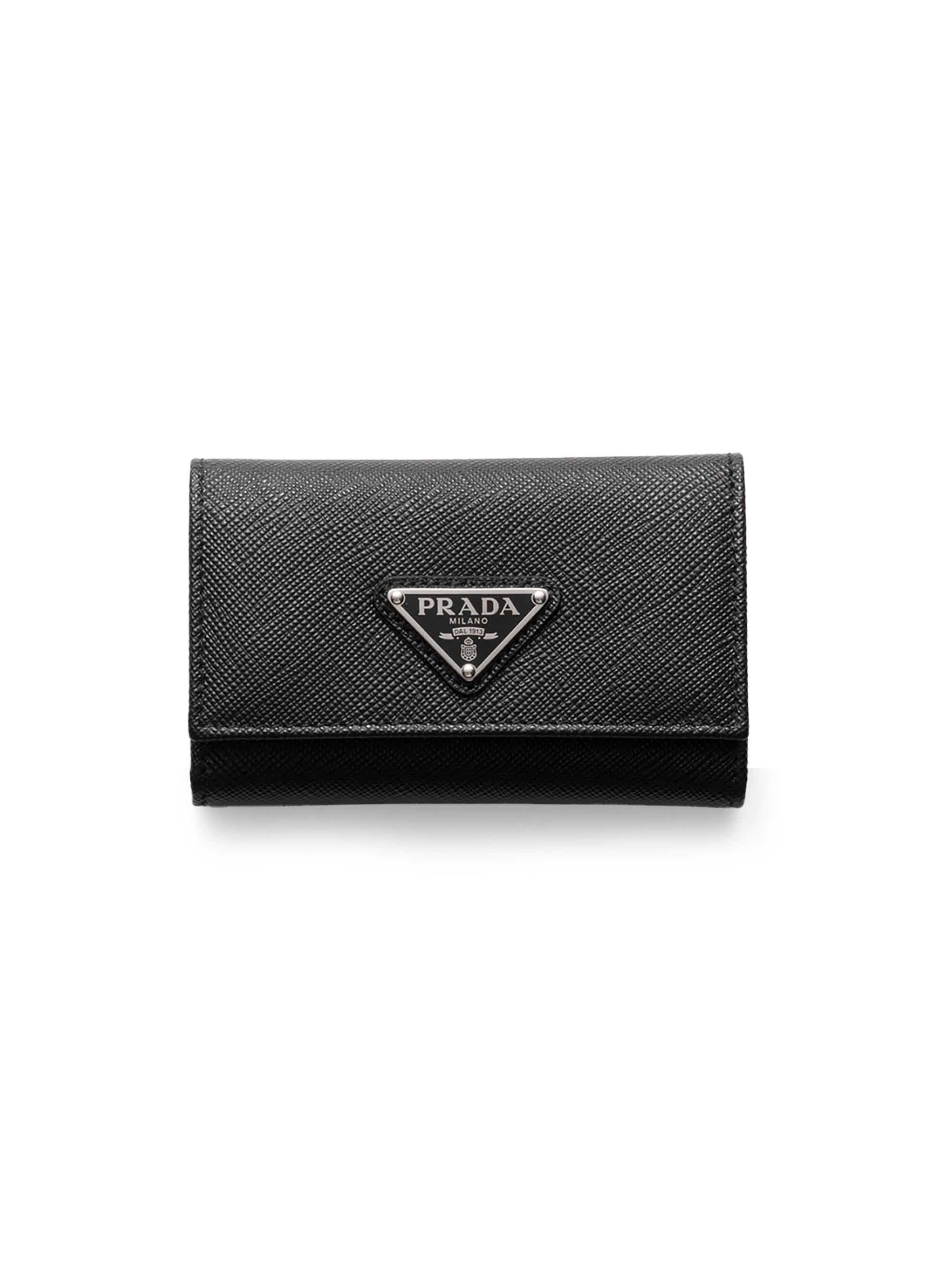 Prada Men's Saffiano Leather Key Case - Black