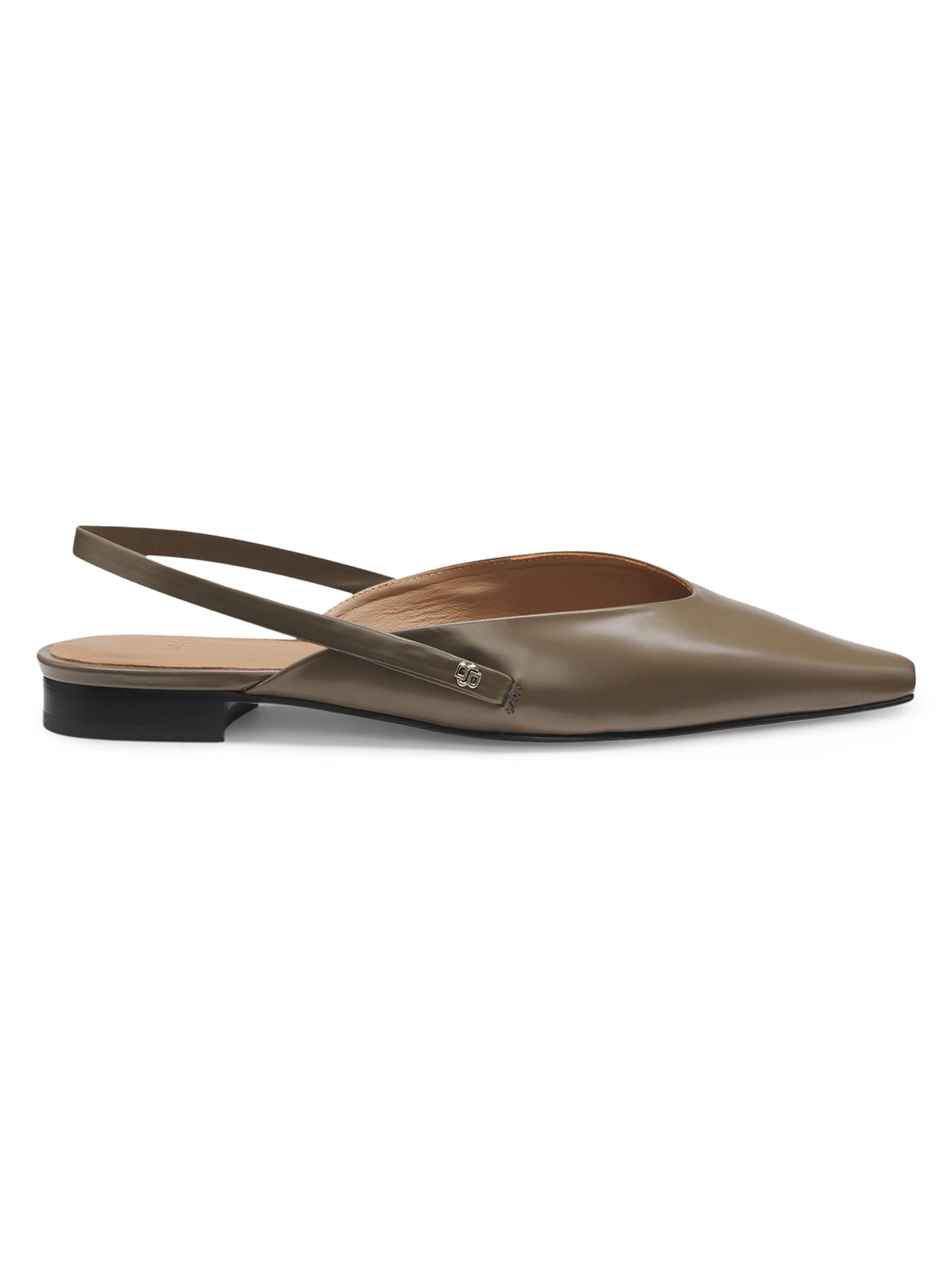 BOSS Women's Slingback Ballerina Pumps in Leather - Brown