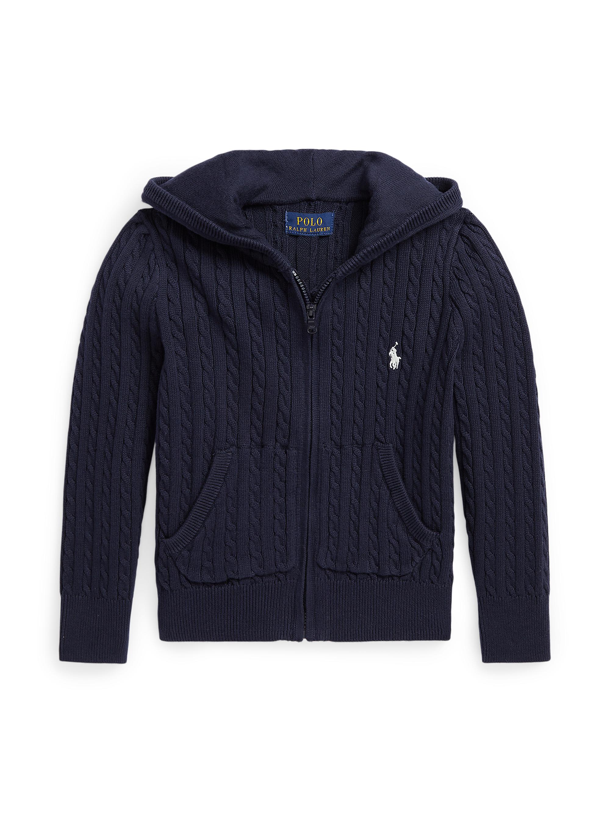 Little Girl's & Girl's Cable-Knit Polo Sweater