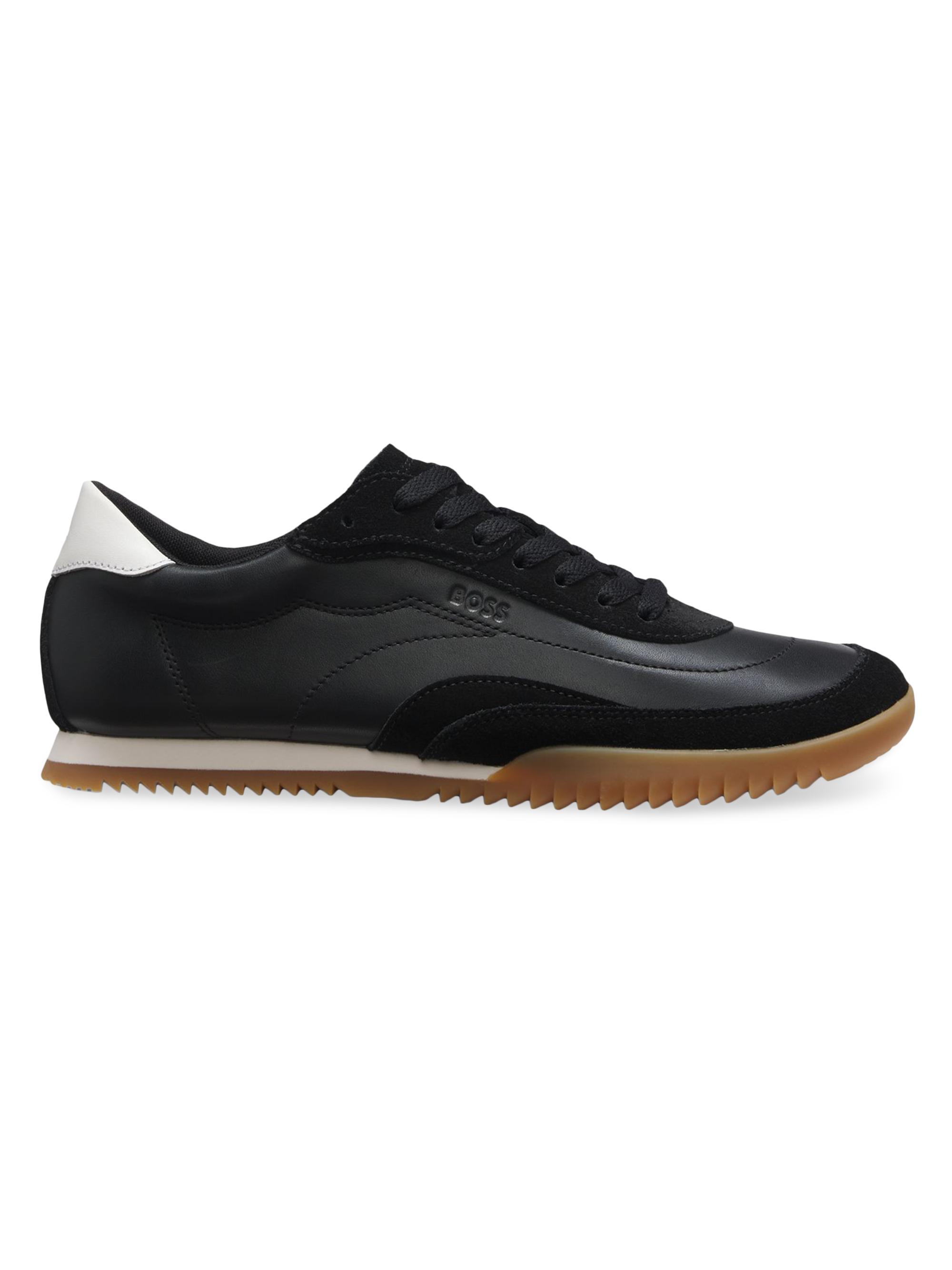 BOSS Women's Trainers Sneakers in Suede and Leather - Black