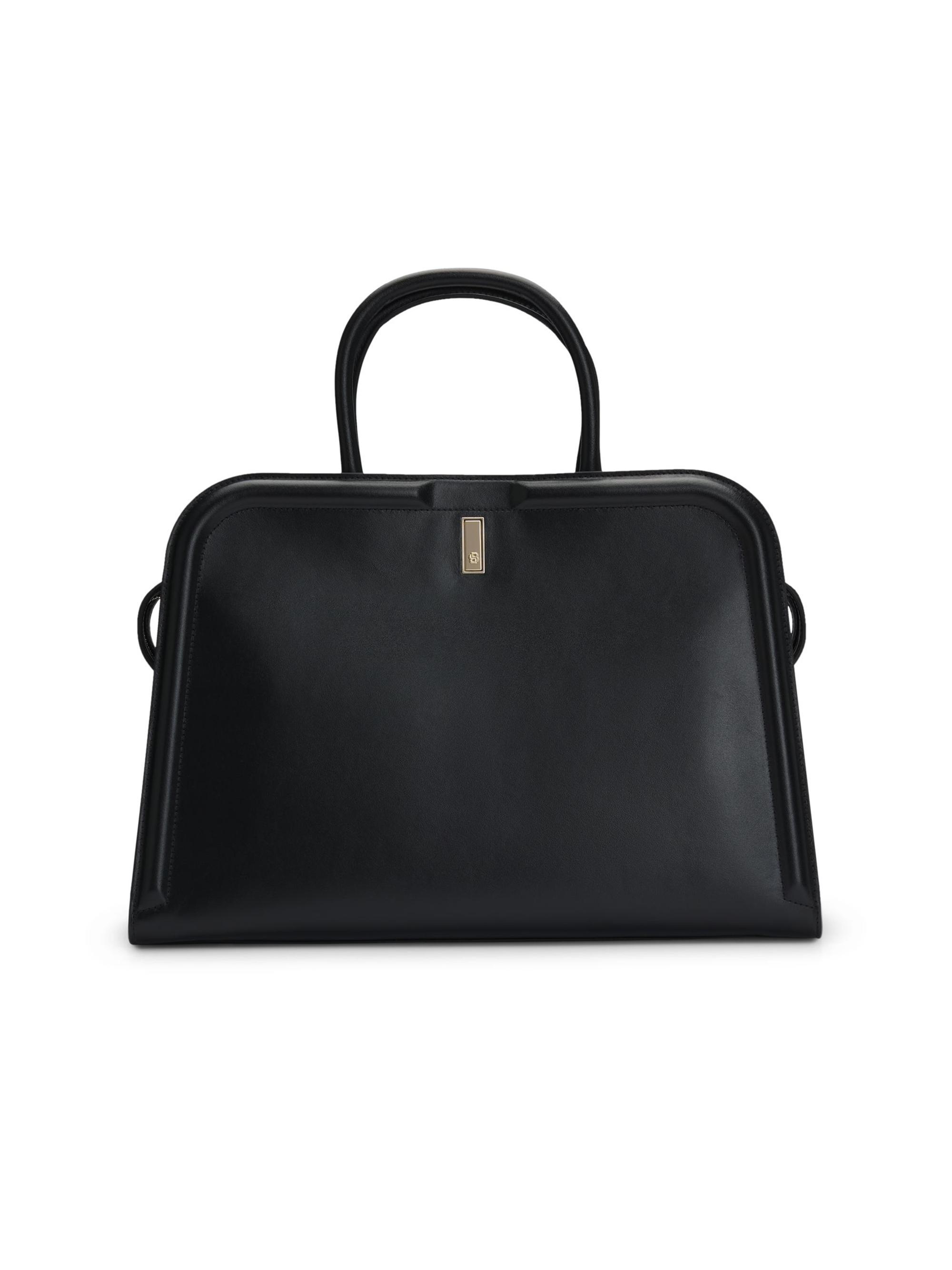 Saint Laurent Sac De Jour Duffle Top Handle In Shiny Leather