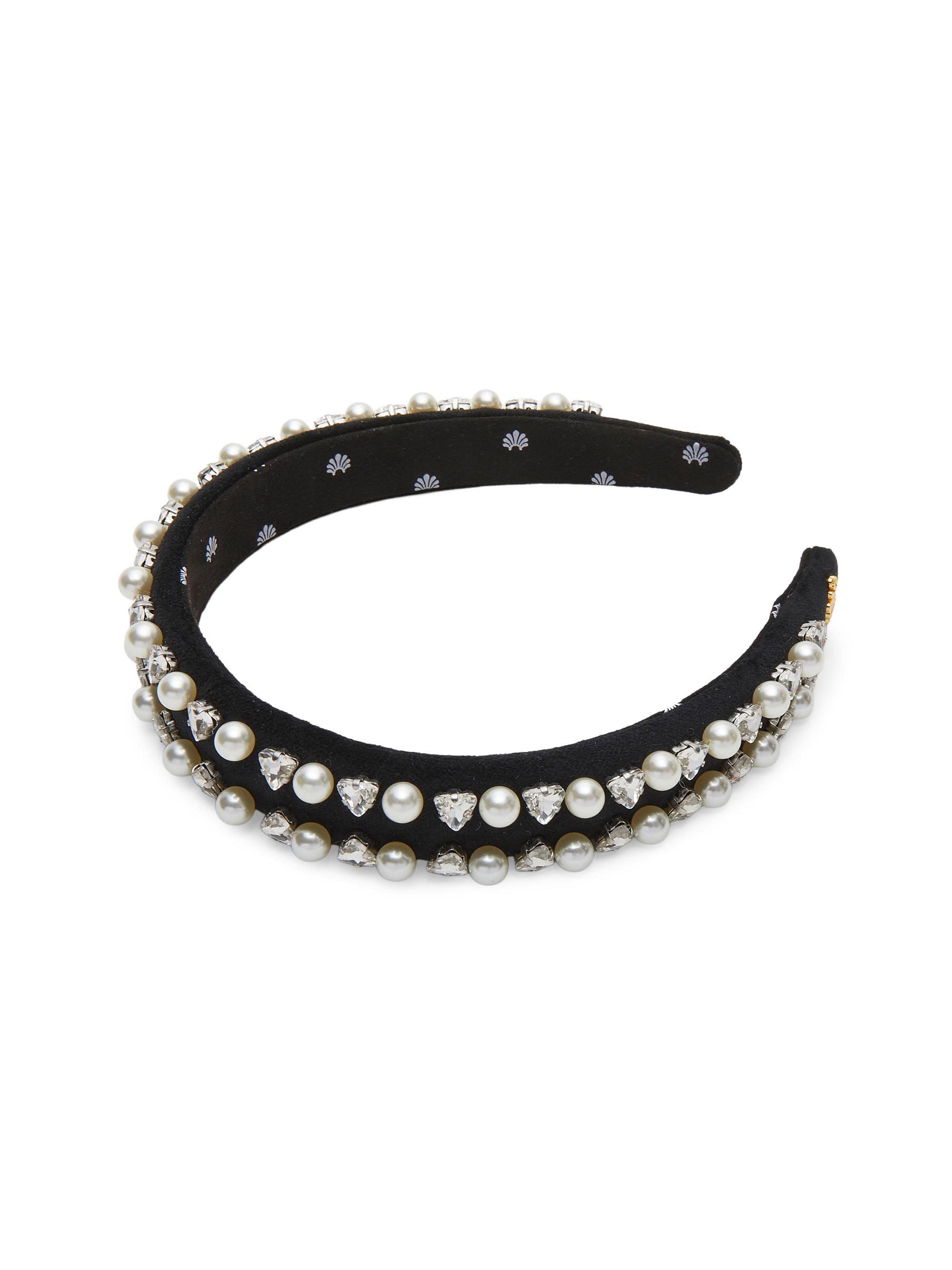 Lele Sadoughi Women's Charlotte Crystal & Imitation Pearl Headband - Jet