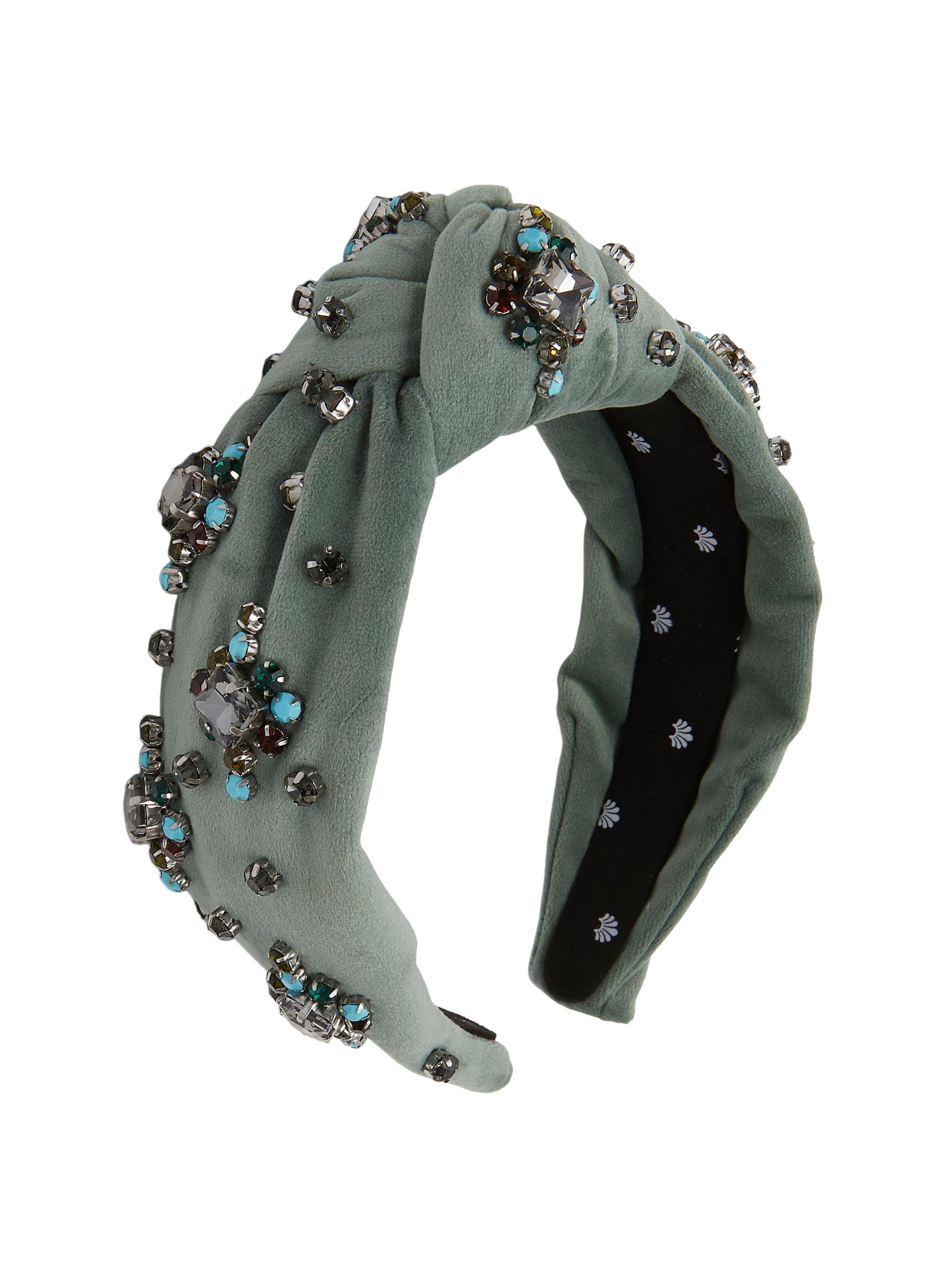 Lele Sadoughi Women's Knotted Twinkle Crystal Headband - Sage