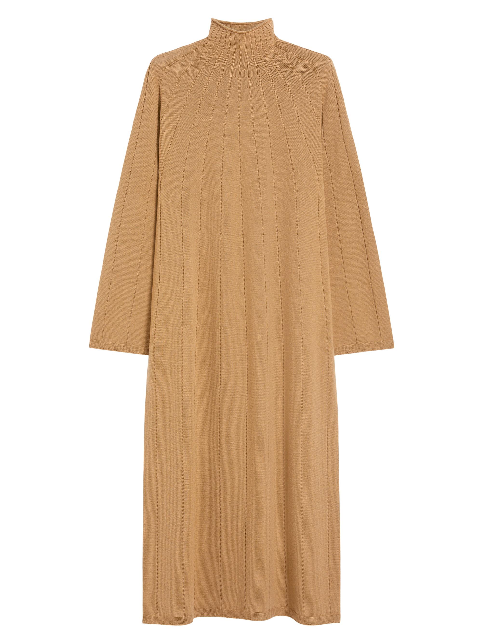 MM Max Mara Women's Wool Yarn Dress - Camel