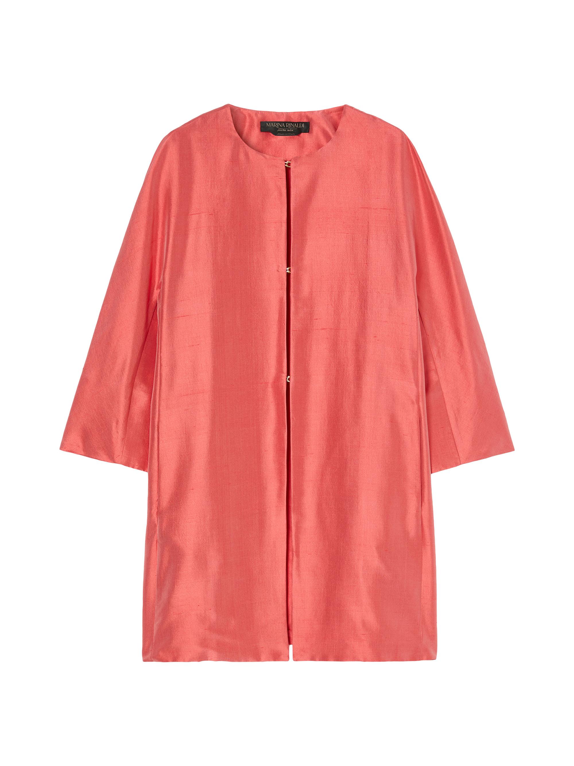 Marina Rinaldi Women's Duster Coat in Silk Shantung - Red