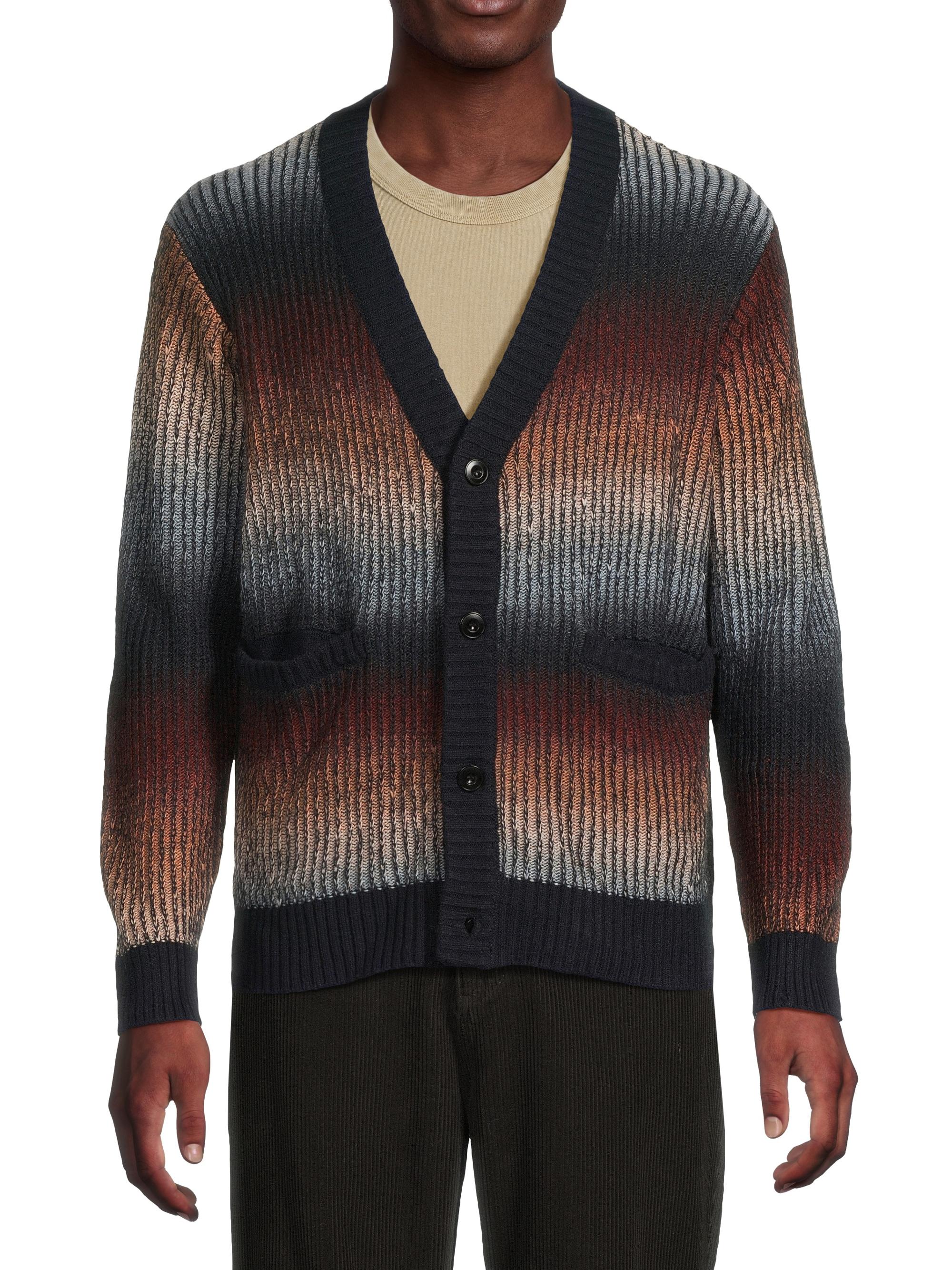 トップス exodus GEOMETRIC WOOL CARDIGAN Corridor Zion Dusk Ombré Ribbed Cardigan | Saks Fifth Avenue