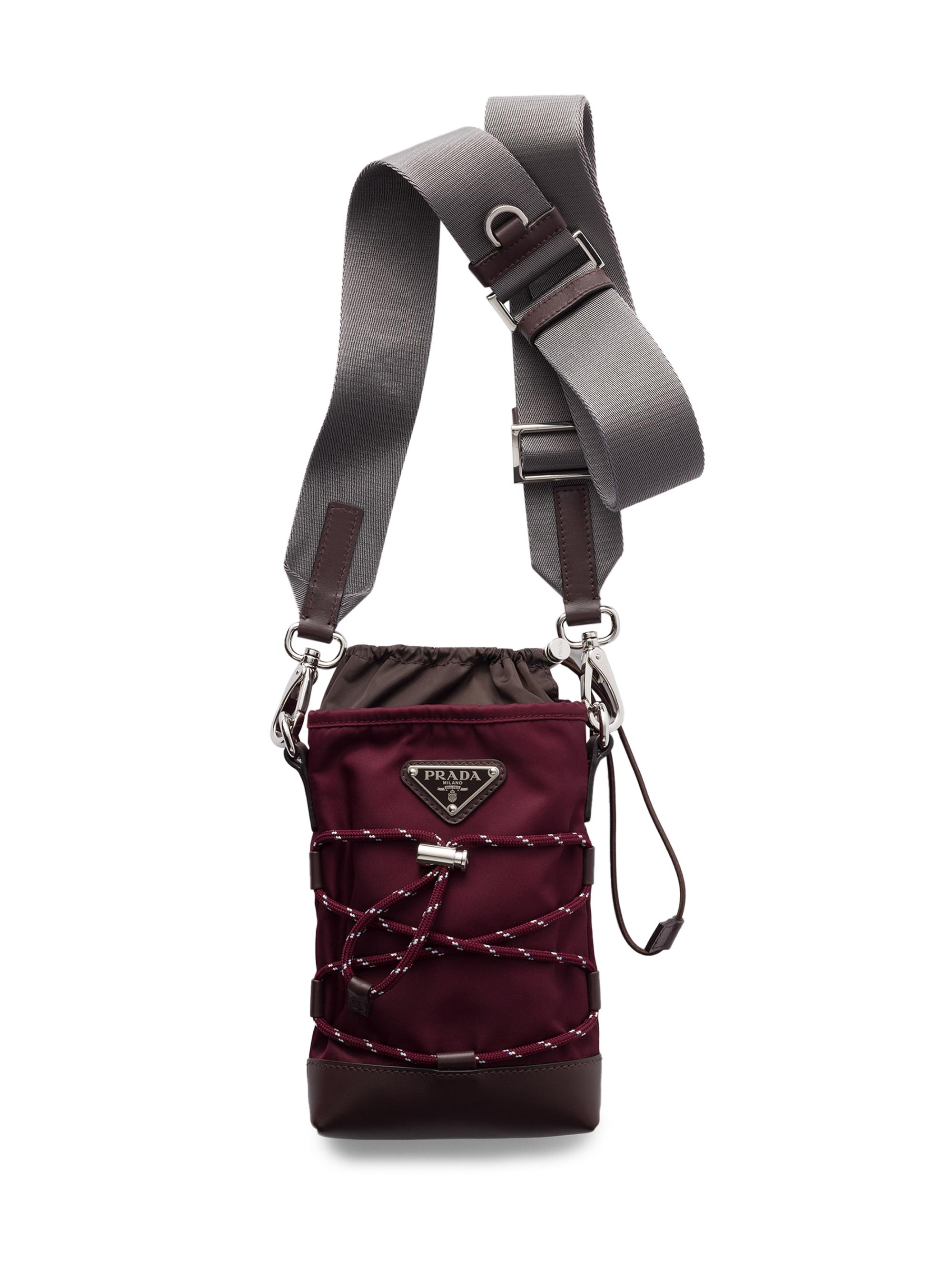 Prada Men's Re-Nylon and Leather Smartphone Case - Dark Red