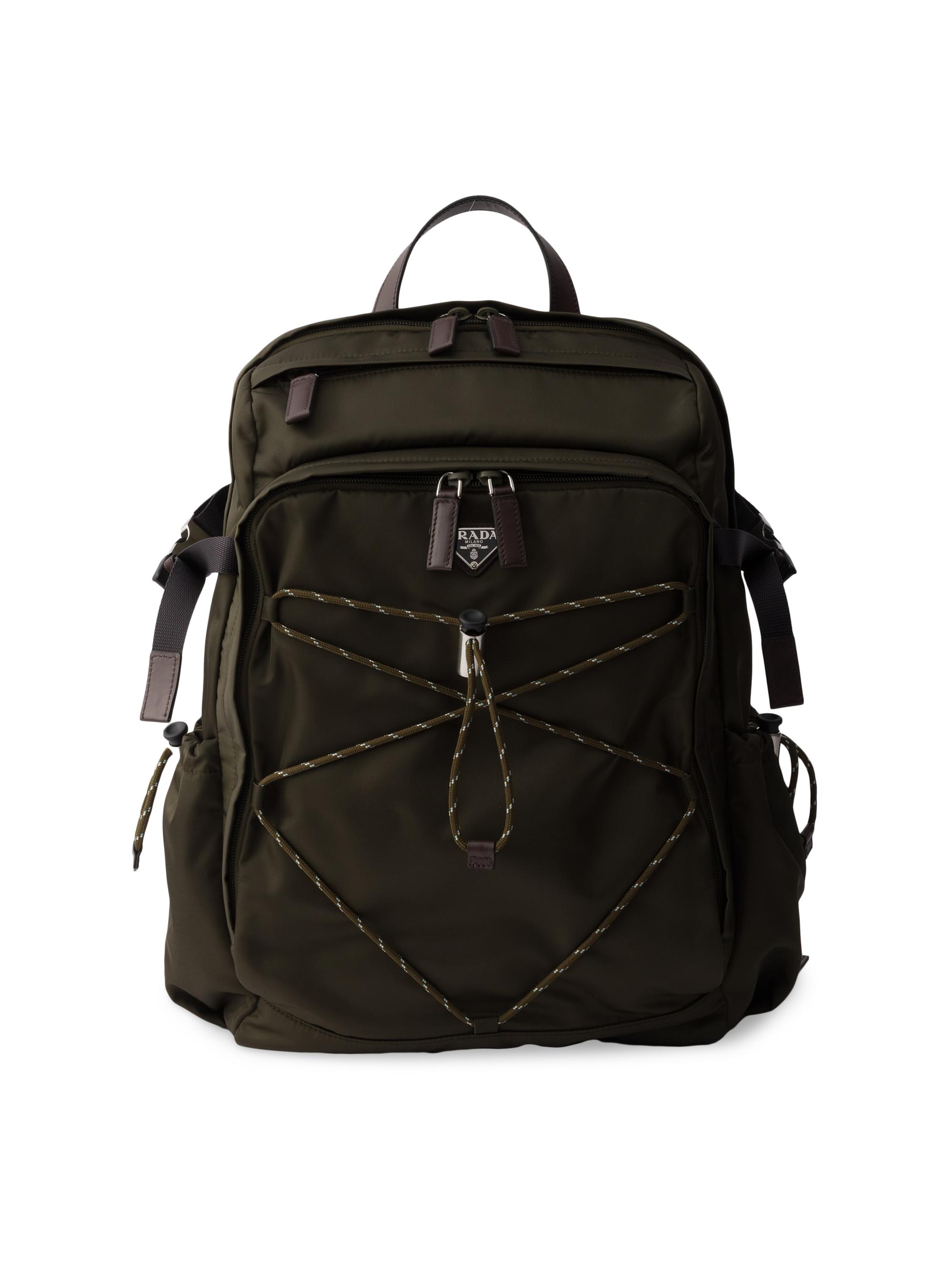Prada Men's Re-Nylon and Leather Backpack - Green