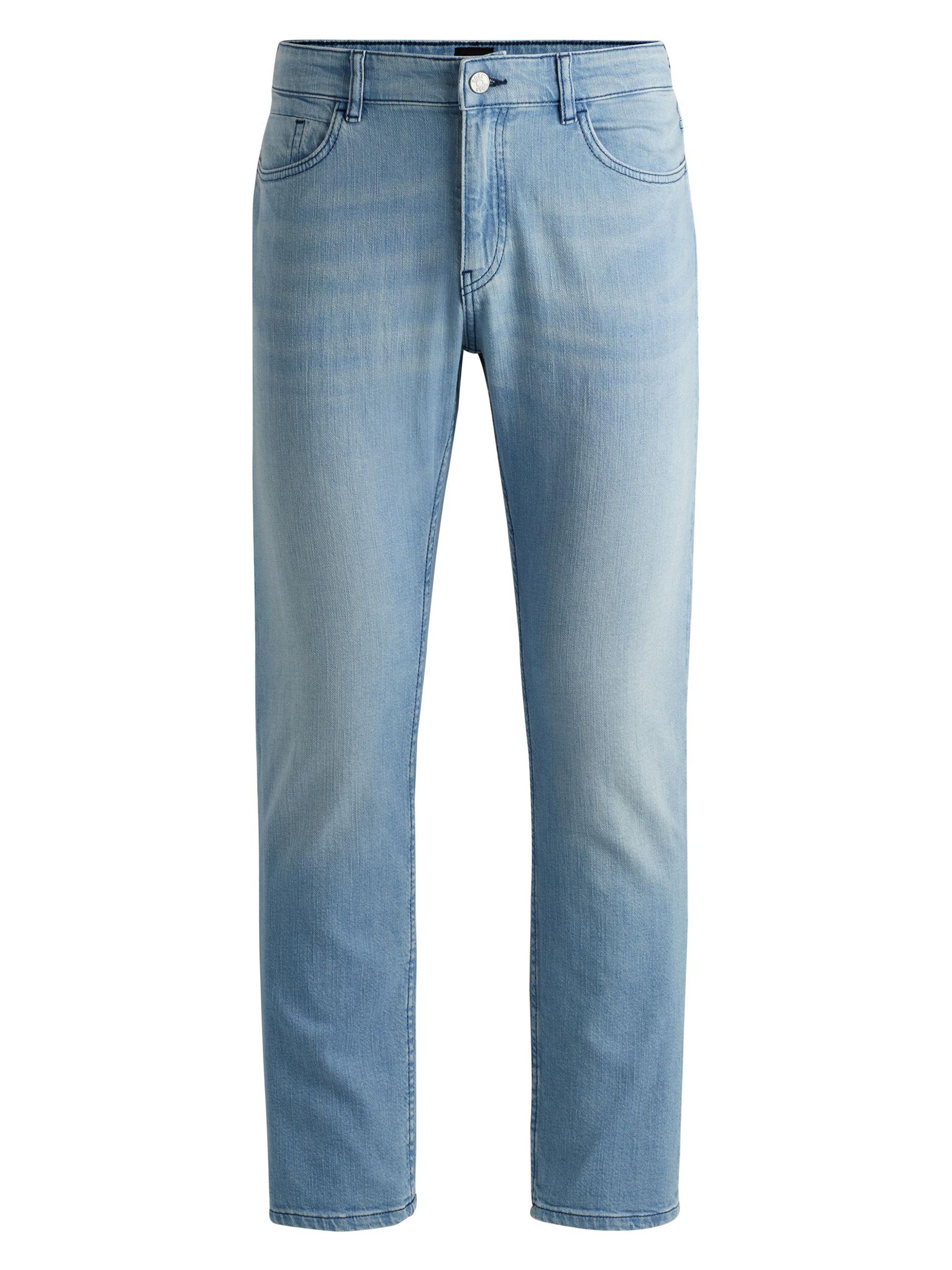 BOSS Men's Slim-Fit Jeans in Mechanical-Stretch Denim - Dark Blue