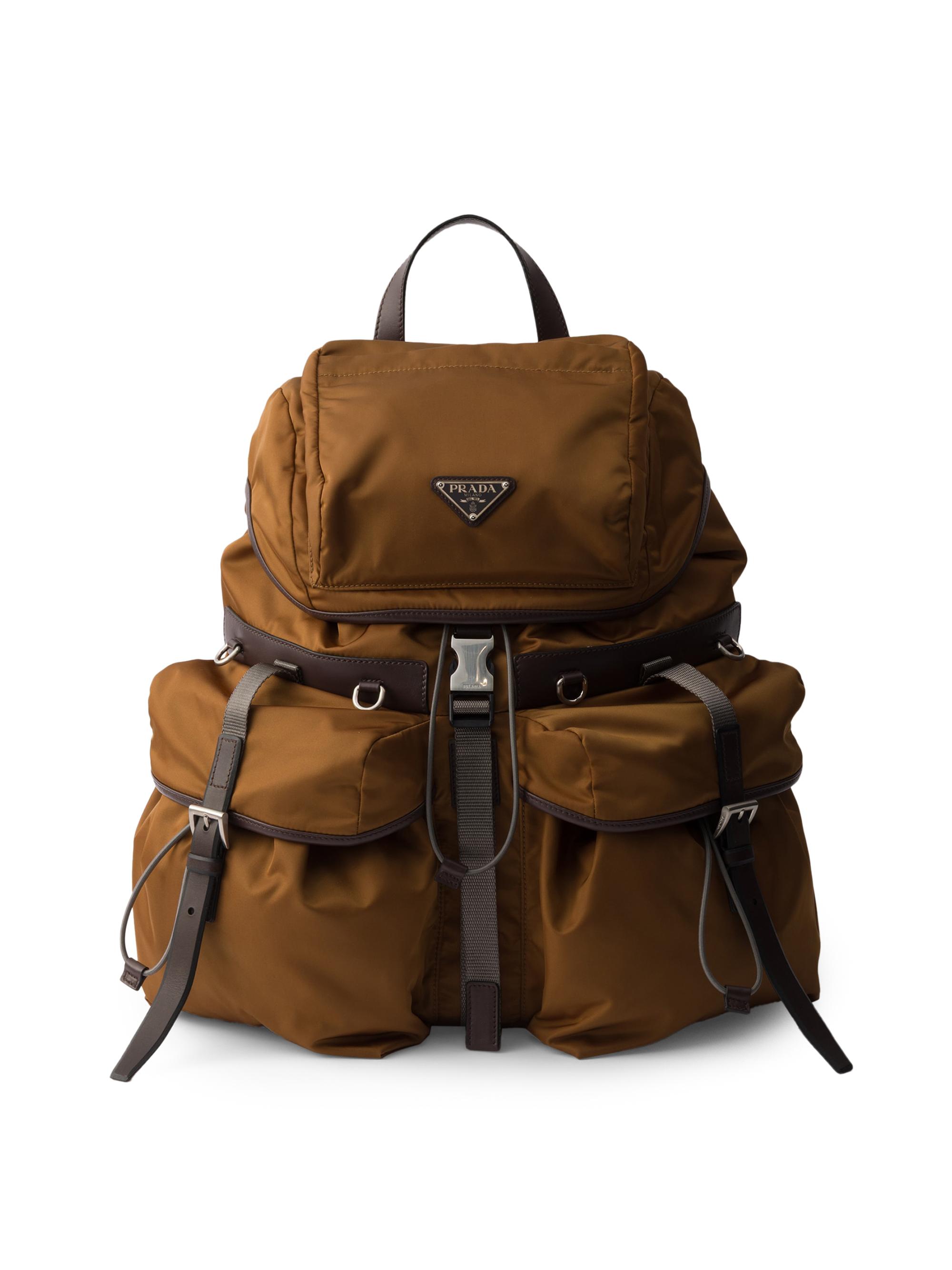 Prada Men's Re-Nylon and Leather Backpack - Blue