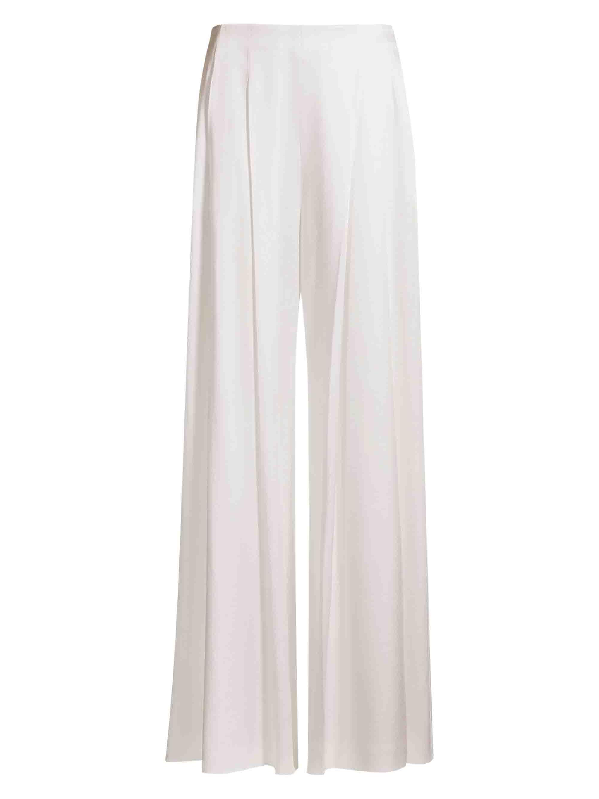 BOSS Women's Relaxed-Fit Trousers with Front Pleats - White