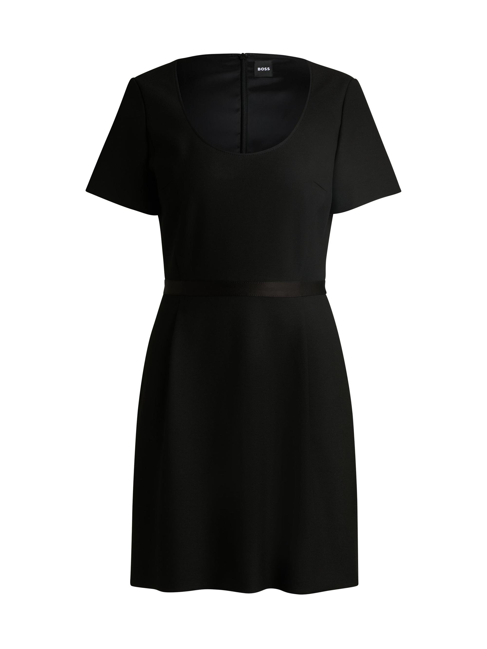 BOSS Women's Slim-Fit Dress with Ribbon Detail - Black