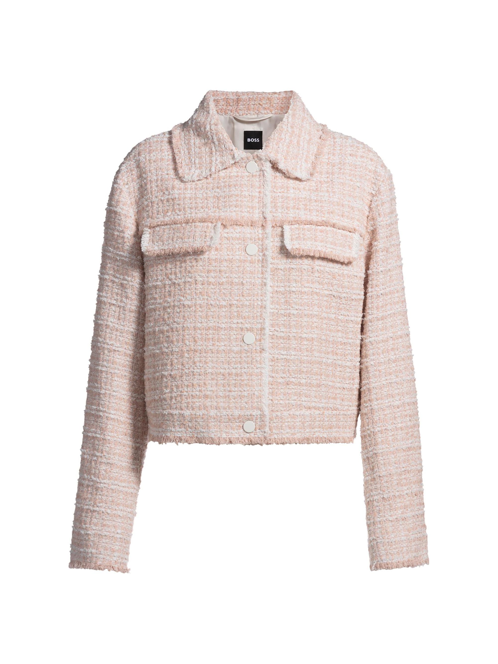 BOSS Women's Regular-Fit Tweed Jacket - Beige