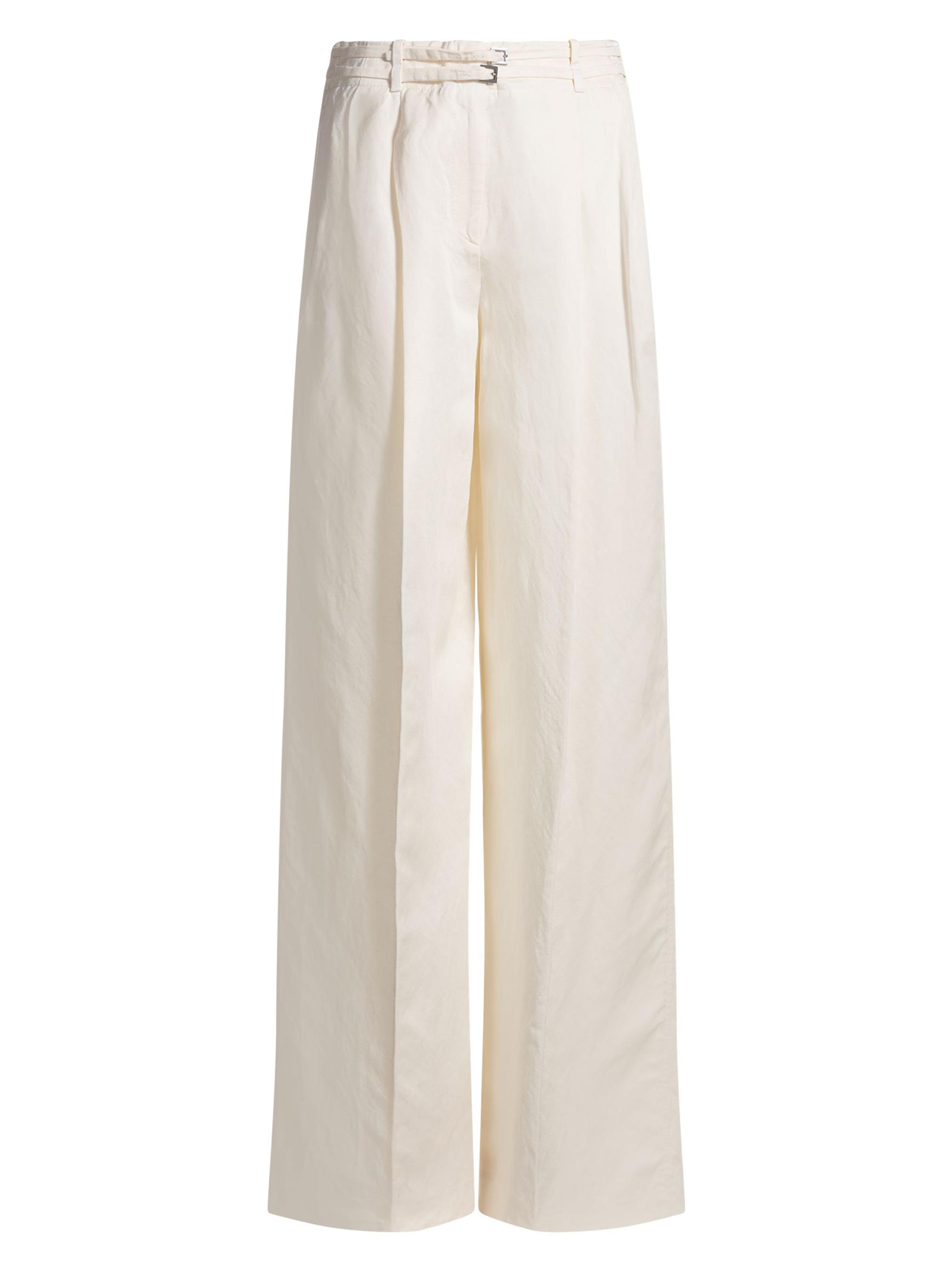 BOSS Women's Relaxed-Fit Trousers with Wide Leg - Natural