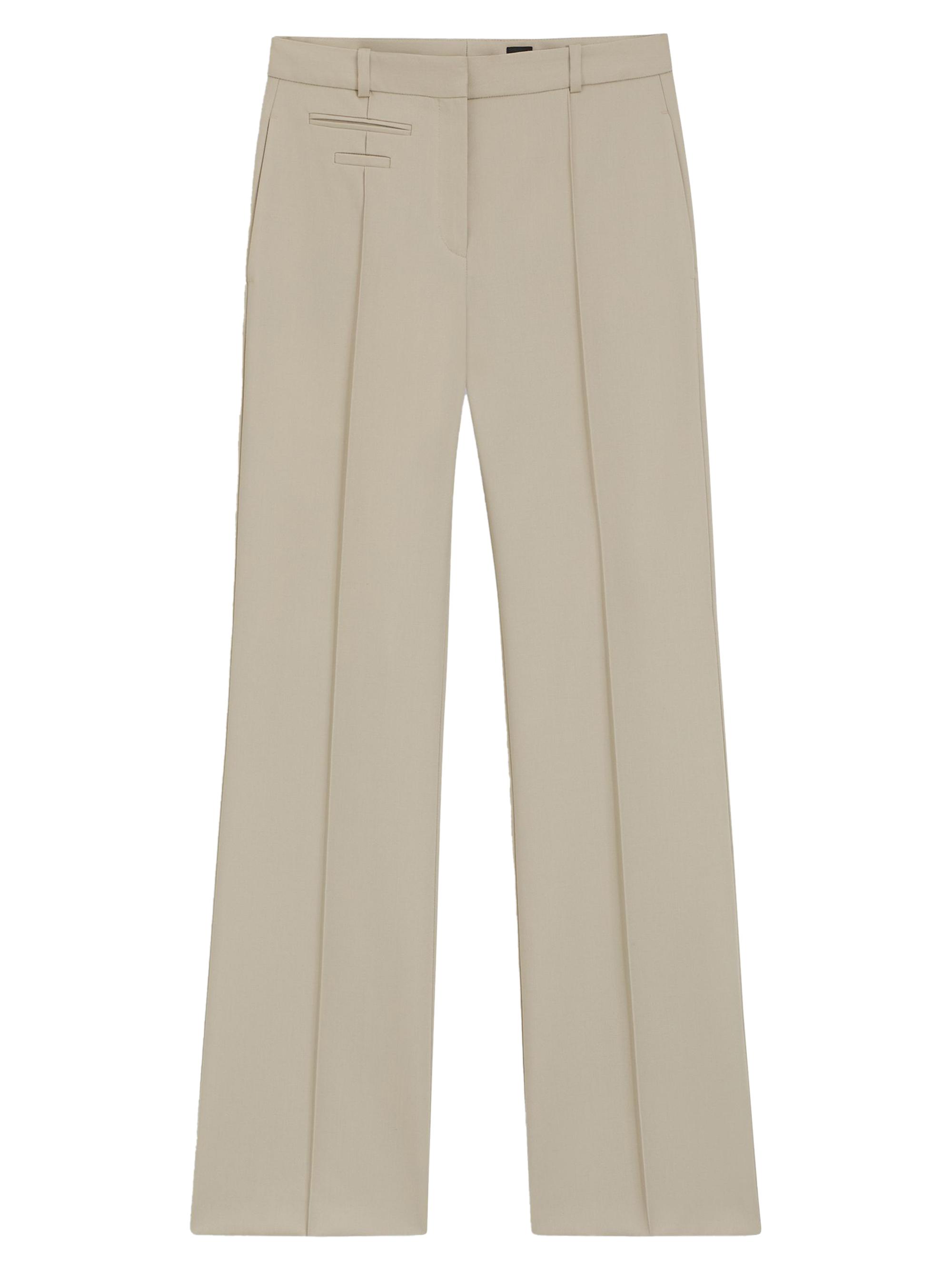 BOSS Women's Regular-Fit Trousers in Virgin-Wool Twill - Light Beige
