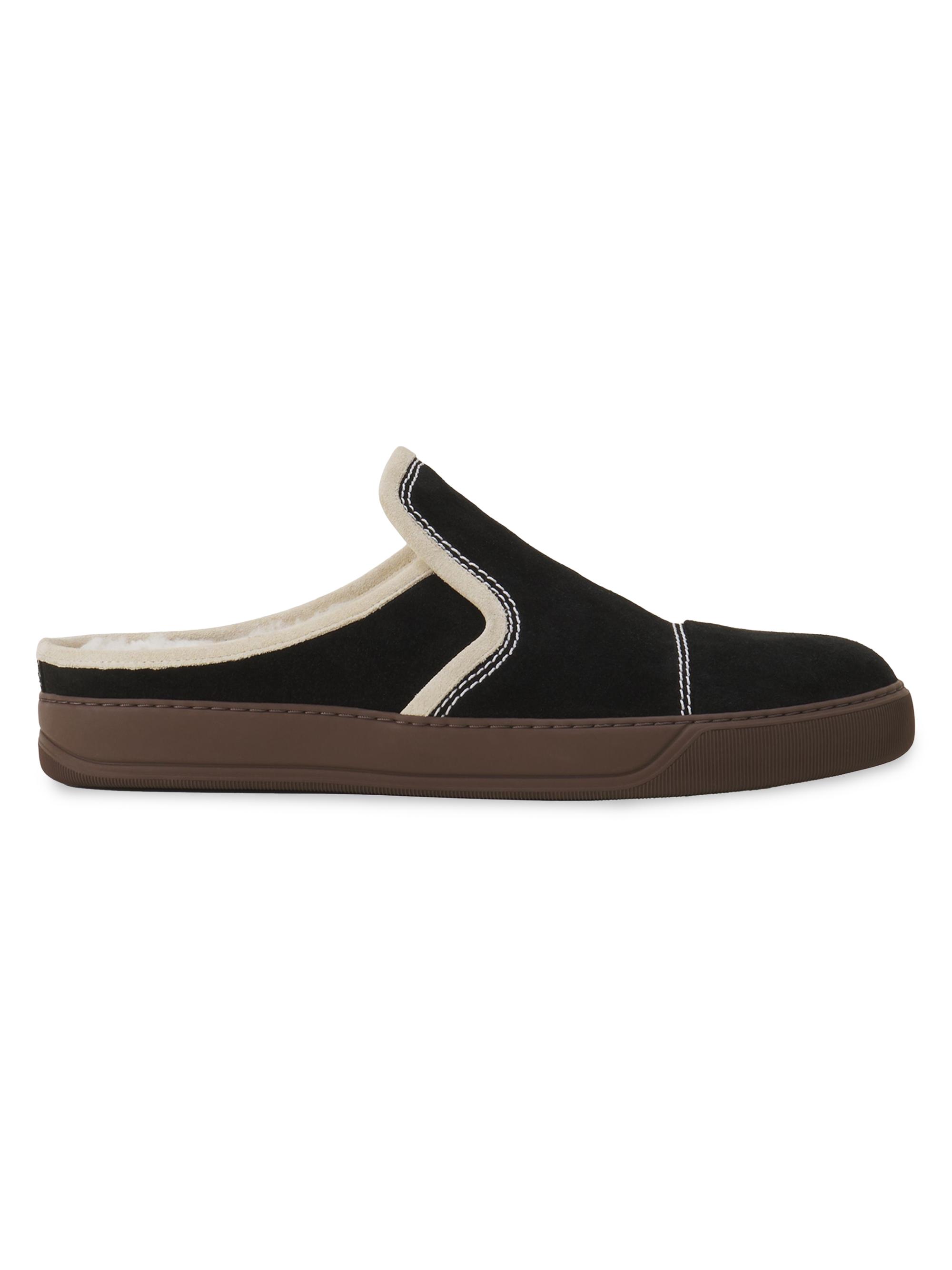 Lanvin Men's DBB1 Suede Mule Sneakers - Noir Blanc Casse