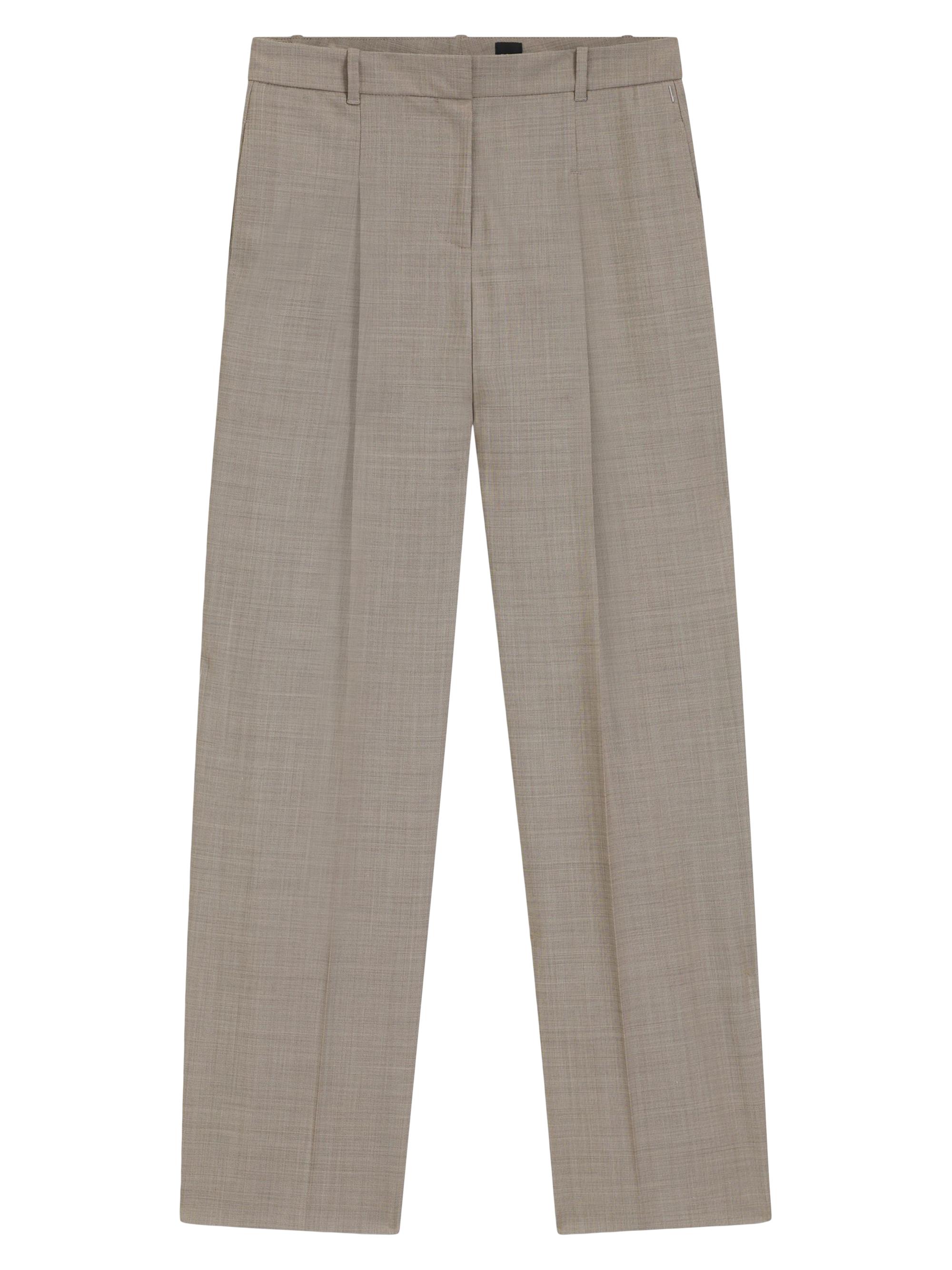 BOSS Women's Regular-Fit Trousers in Stretch-Wool Sharkskin - Grey