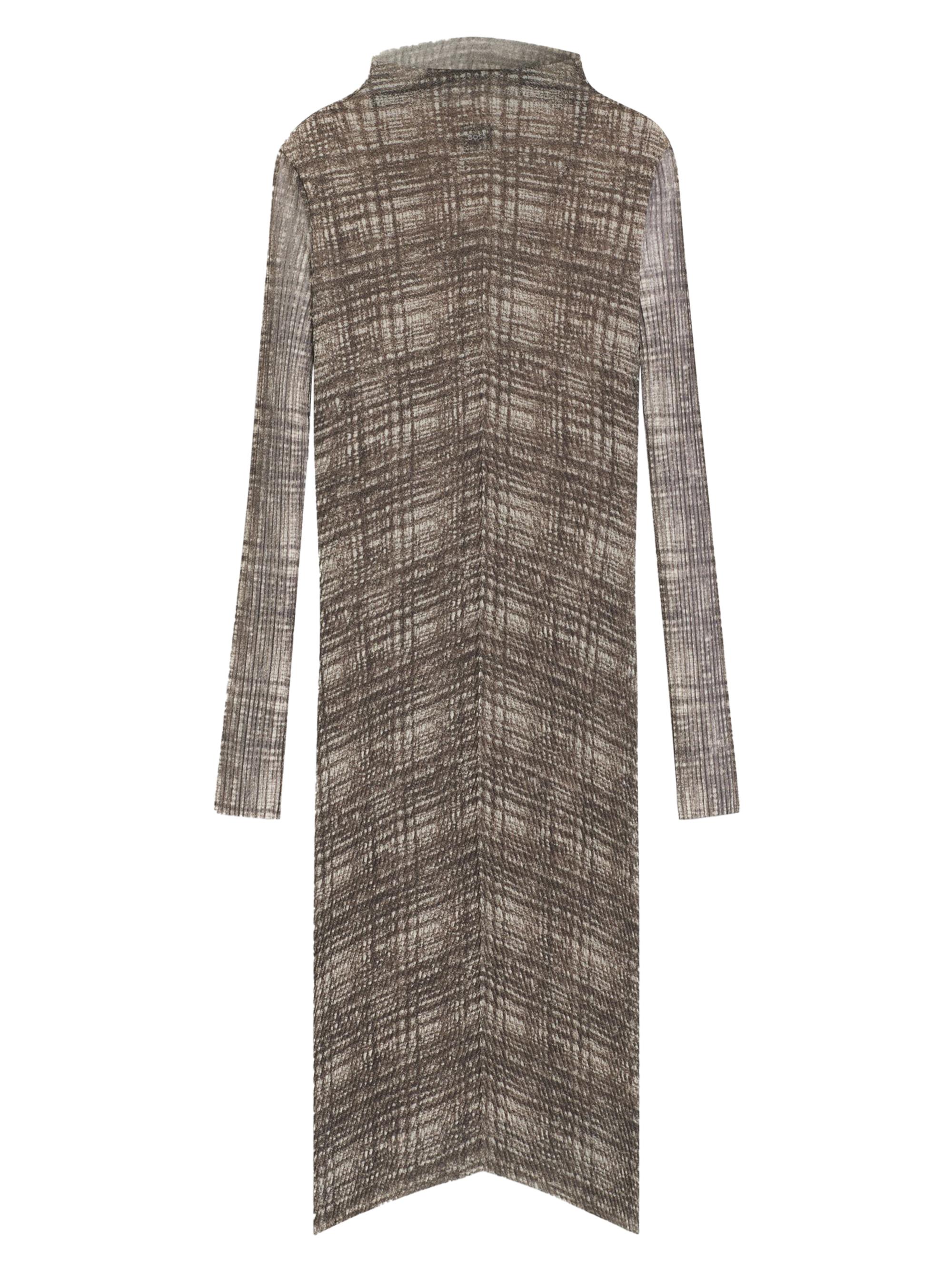 BOSS Women's Modal-Lined Dress in Plissé Tulle - Black Patterned