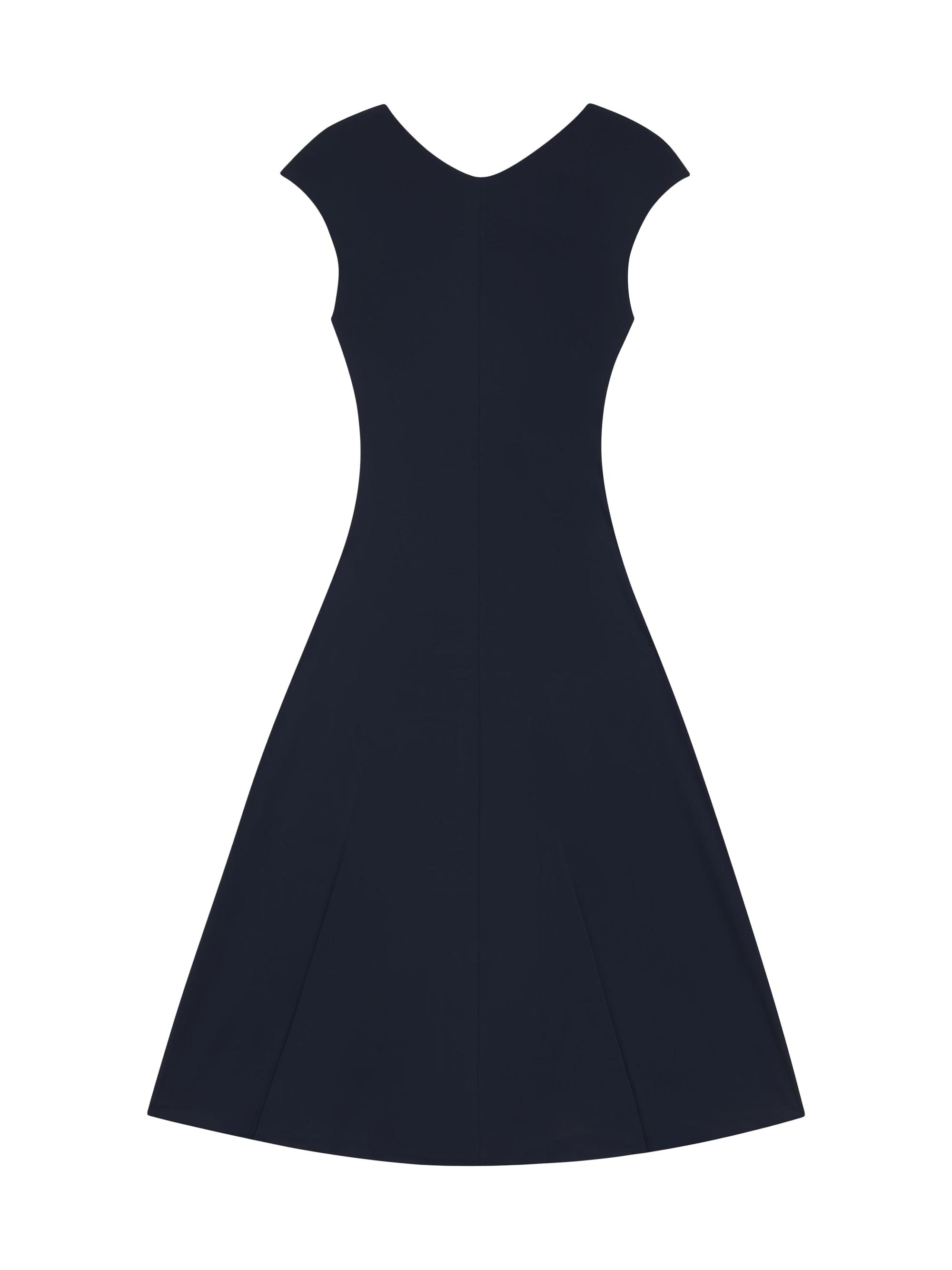 BOSS Women's Seam-Detail Dress in Matte Jersey - Dark Blue