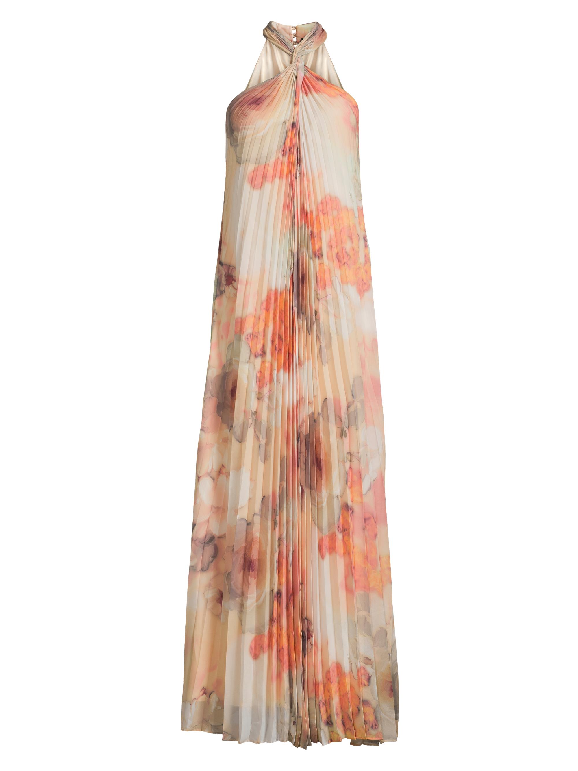 Ungaro Women's Ira Garden Of Noor Pleated Maxi Dress - Cashew Multi