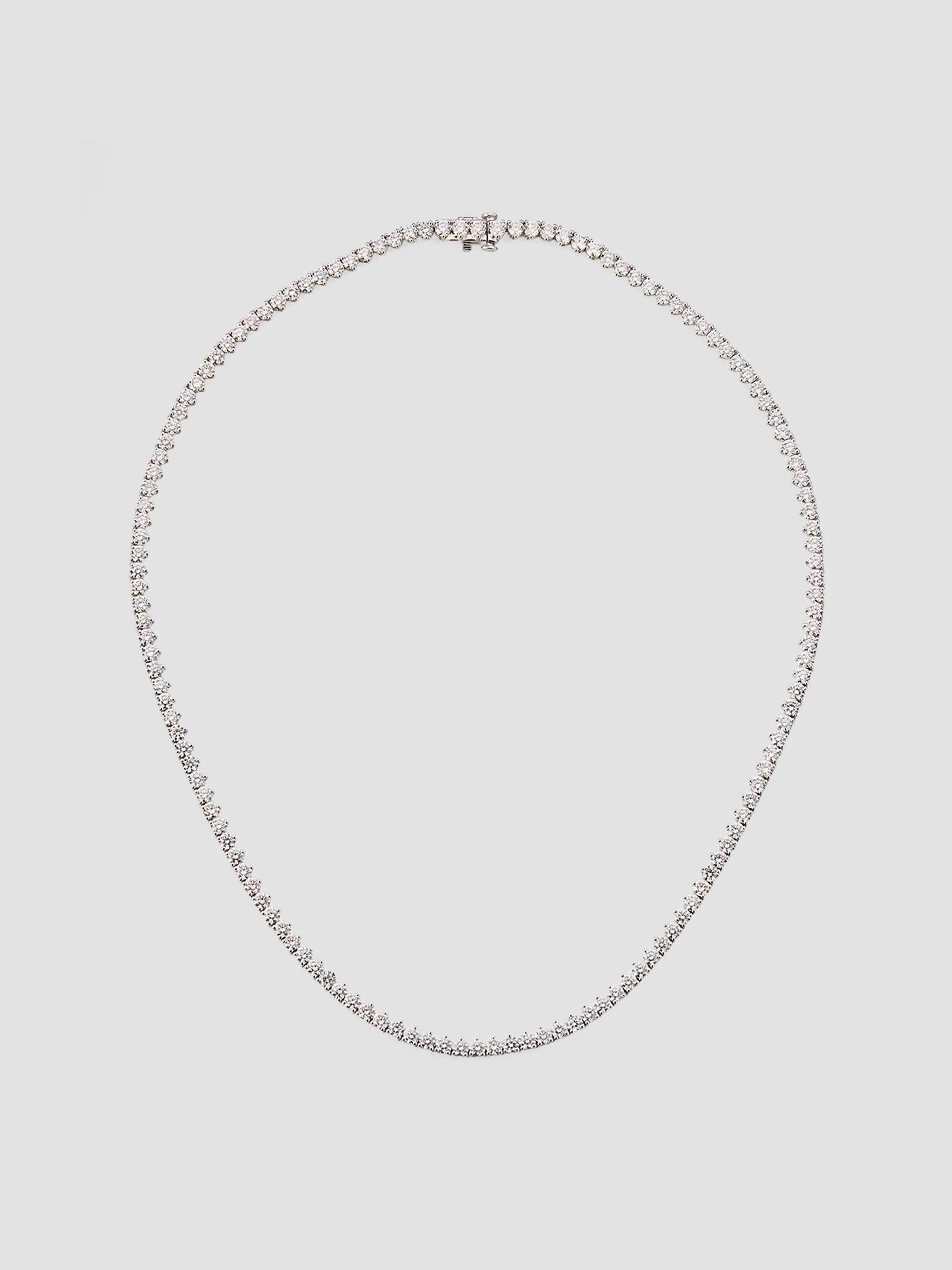 Women's 18K White Gold & 11.45 TCW Diamond Tennis Necklace - White