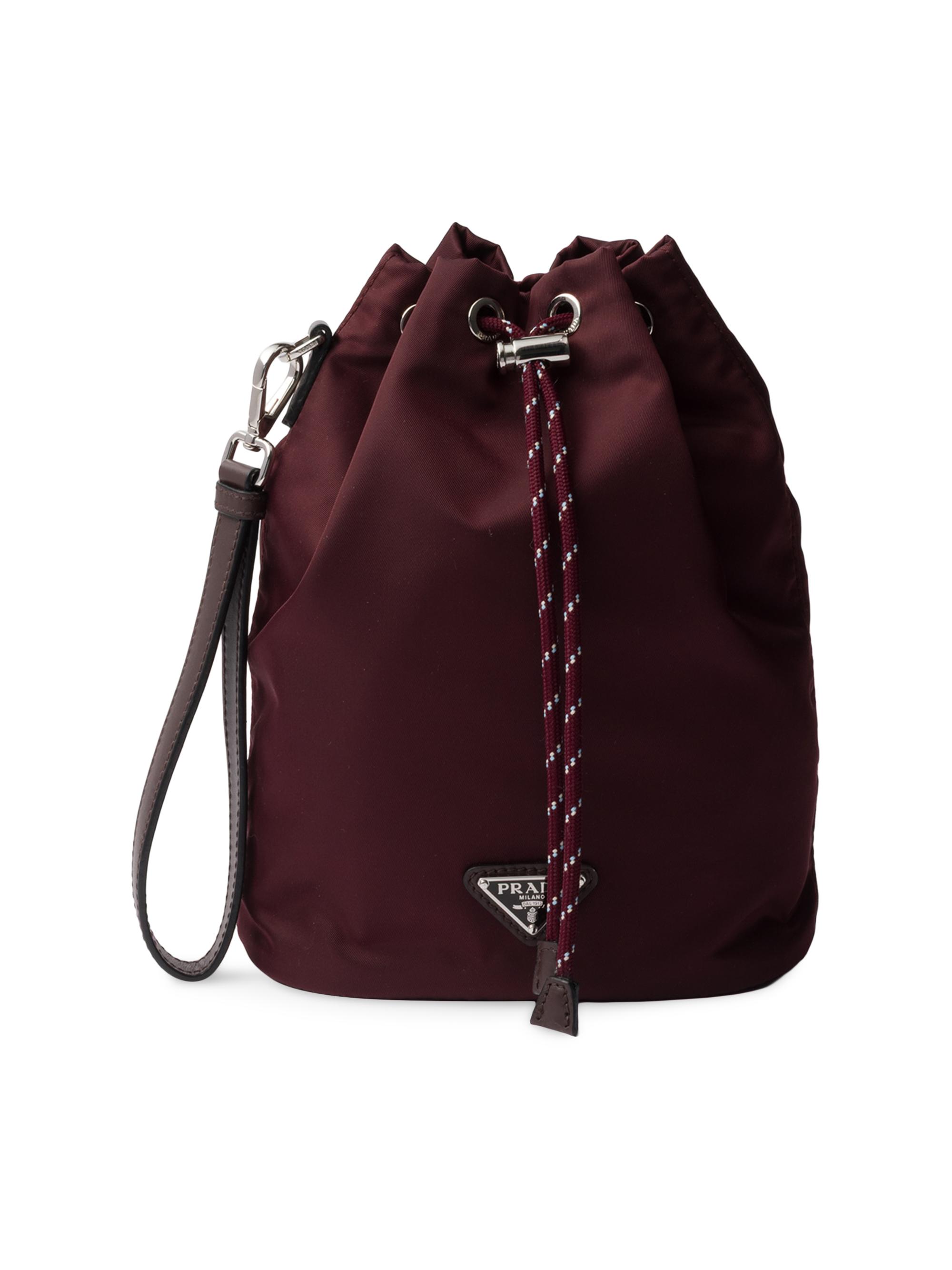 Prada Men's Speedrock Re-Nylon and Leather Pouch - Dark Red